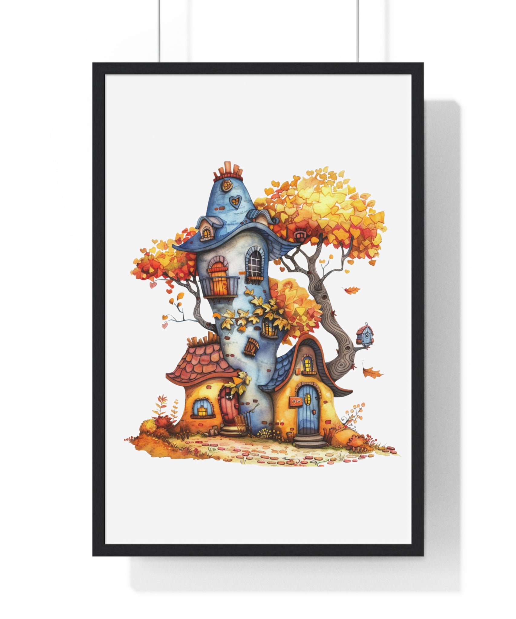 Curved Tower Treehouse – Framed Wooden Wall Art