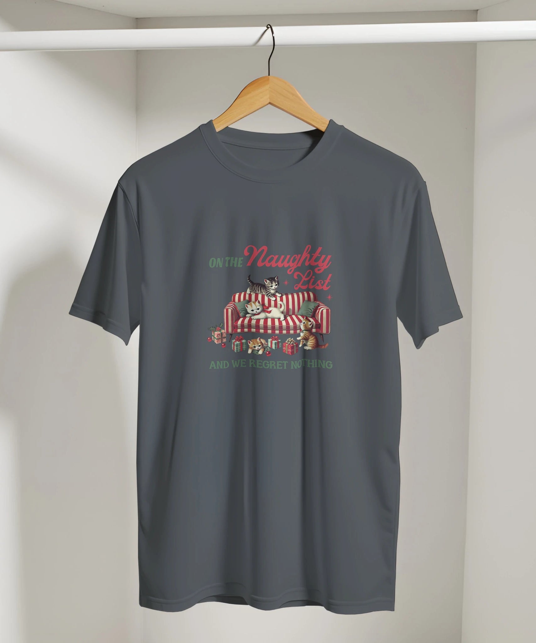 Retro Naughty Kittens Christmas Tee | Gallory Hive