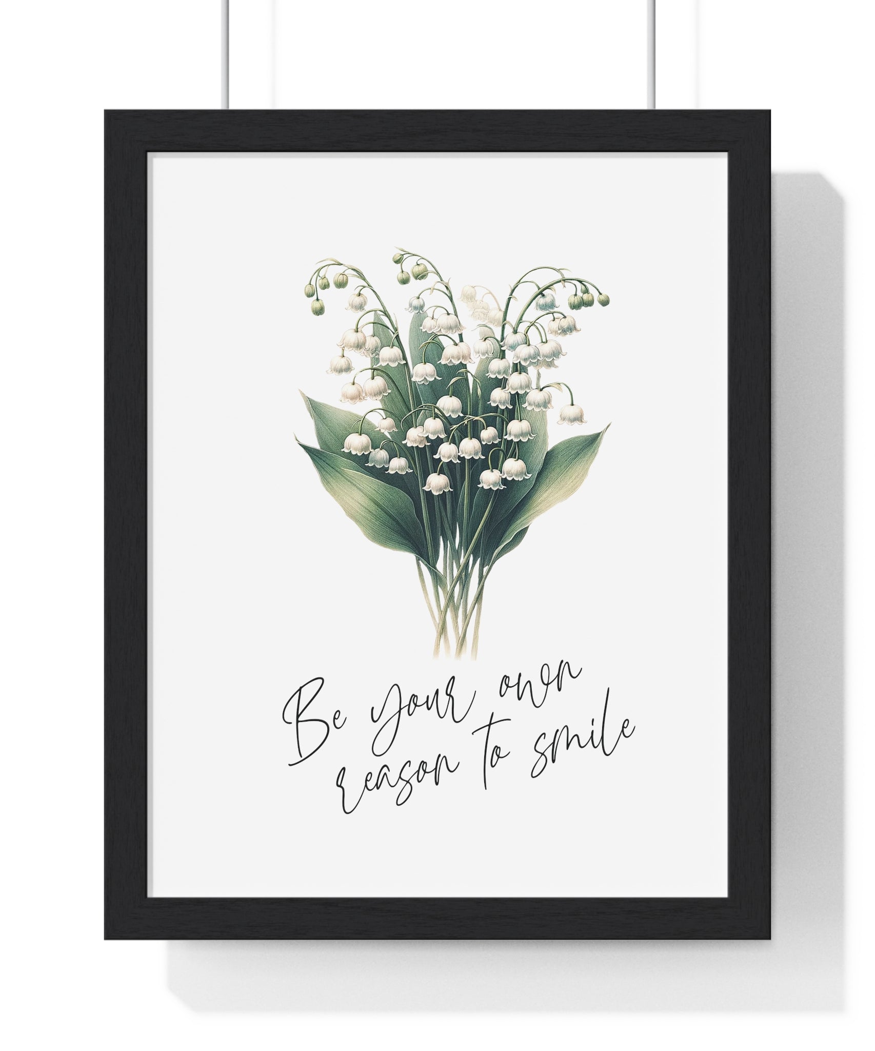 Lily of the Valley – May Birth Flower Inspirational Wooden Framed Wall Art