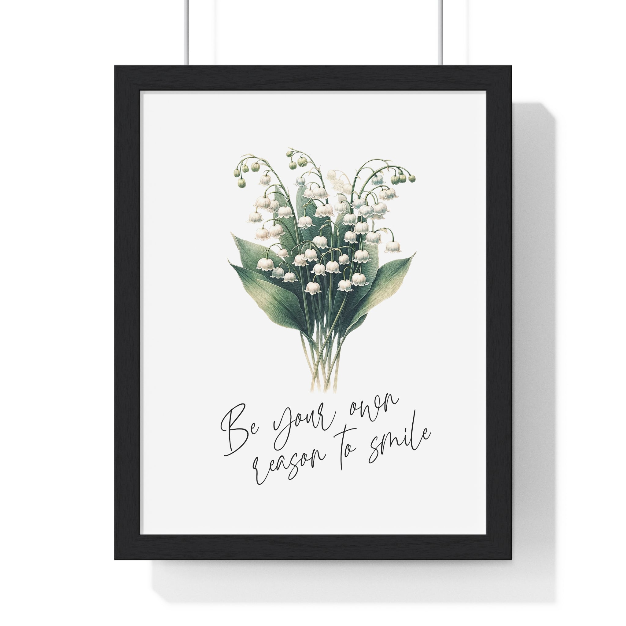 Lily of the Valley – May Birth Flower Inspirational Wooden Framed Wall Art