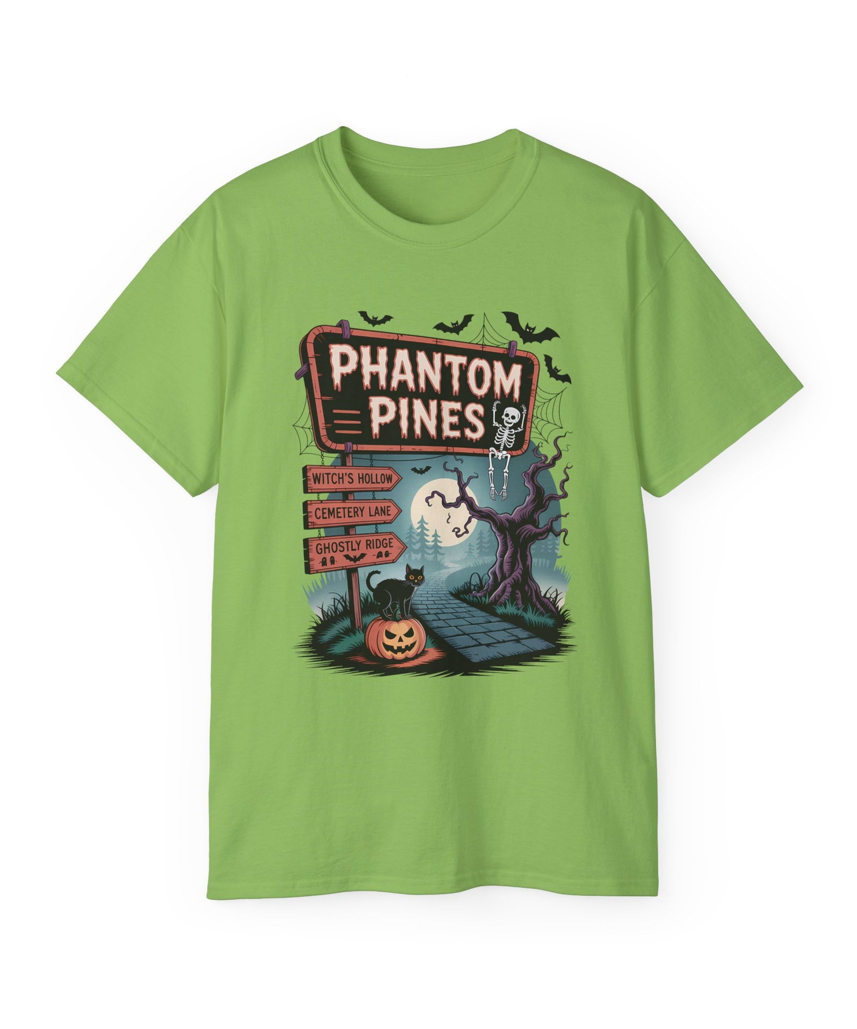 Halloween Phantom Pines Spooky Skeleton Tee | Gallory Hive