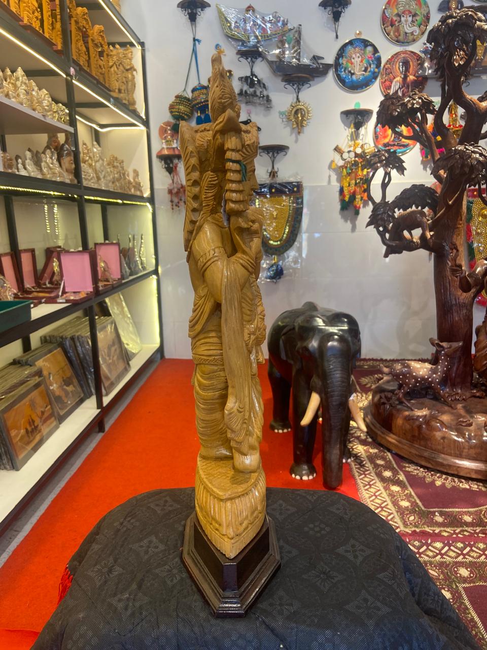 Handmade Standing Krishna Wooden Sculpture | Gallory Hive