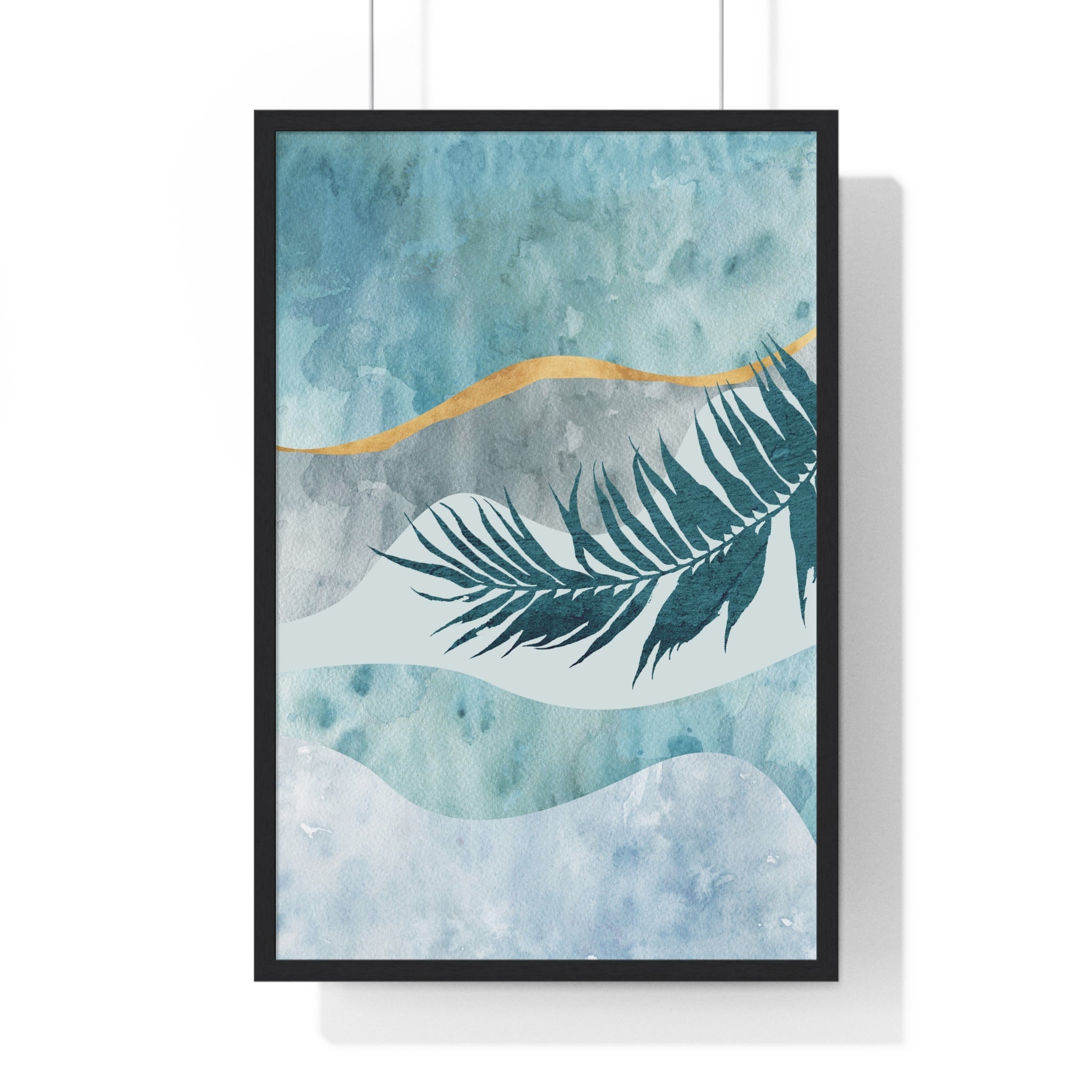 Modern Abstract Botanical Leaf Art on Premium Wood Frames – Matte Museum-Quality Posters
