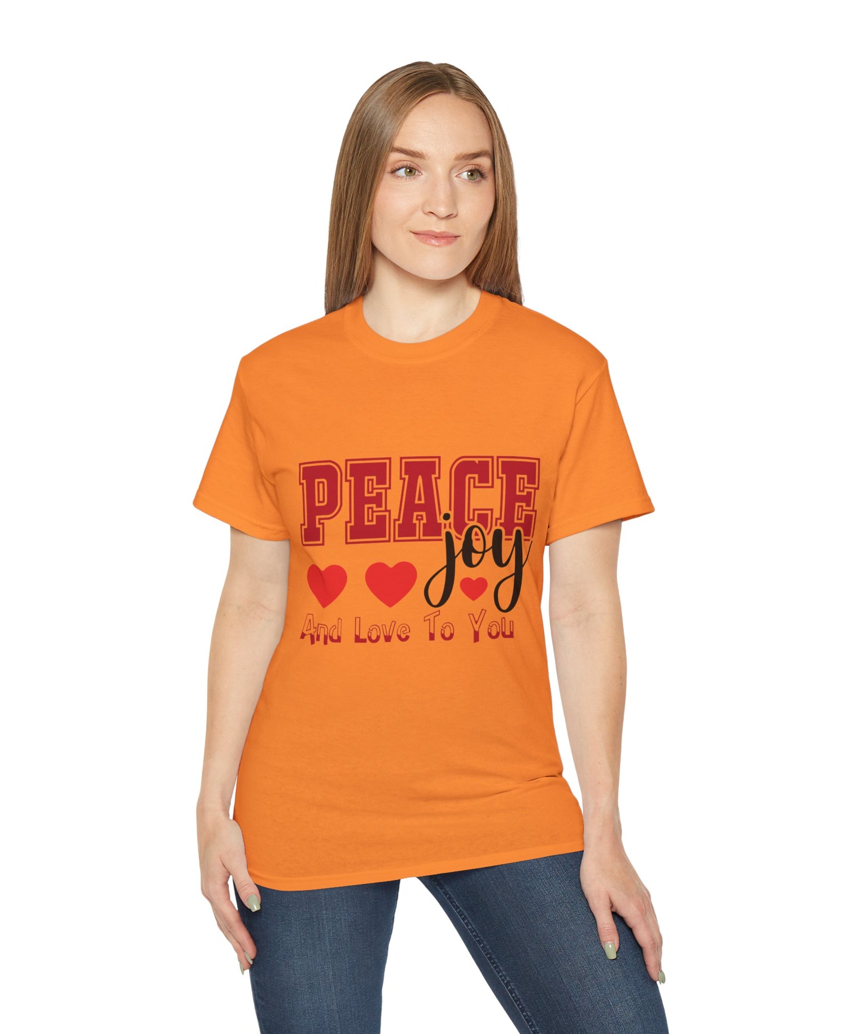 Peace, Joy & Love Retro Christmas T-Shirt | Gallory Hive