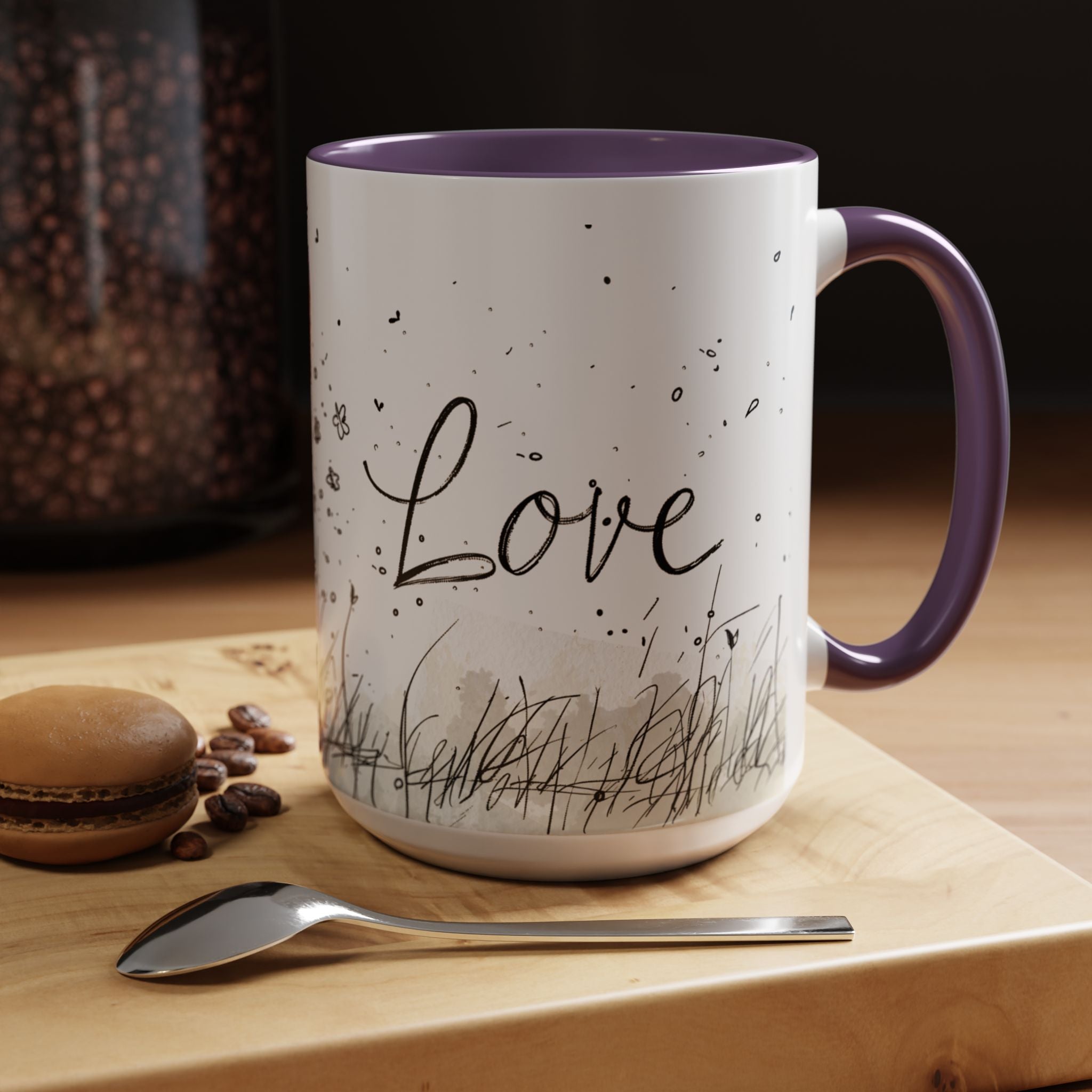 Love Heart Sketch Ceramic Coffee Mug | Gallory Hive