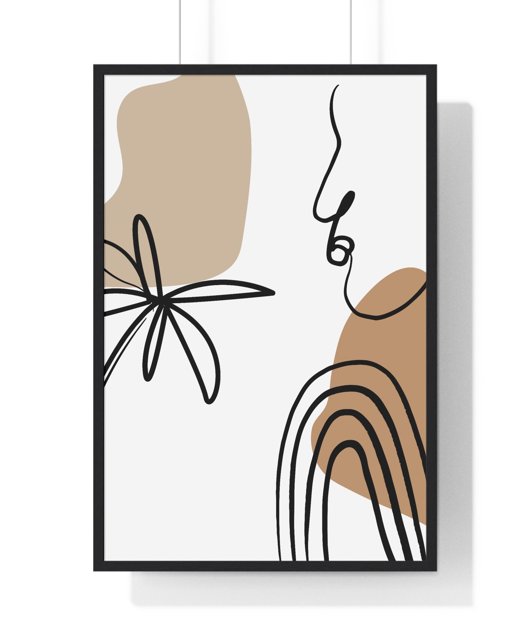 Abstract Face & Floral Art – Wooden Framed Poster | Gallory Hive