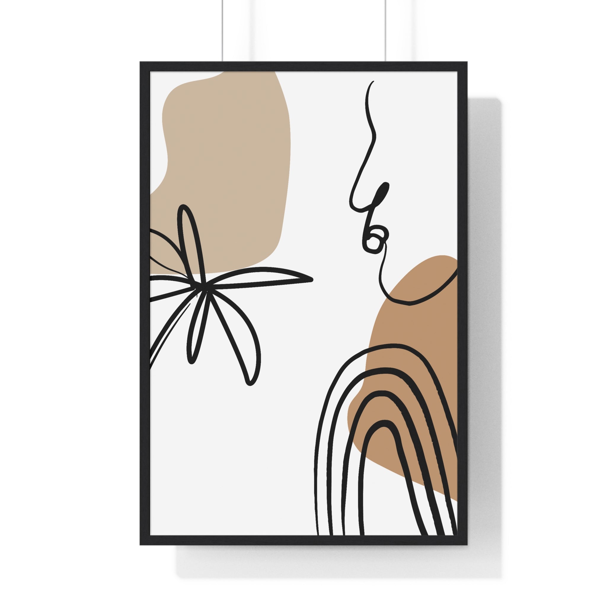 Abstract Face & Floral Art – Wooden Framed Poster | Gallory Hive