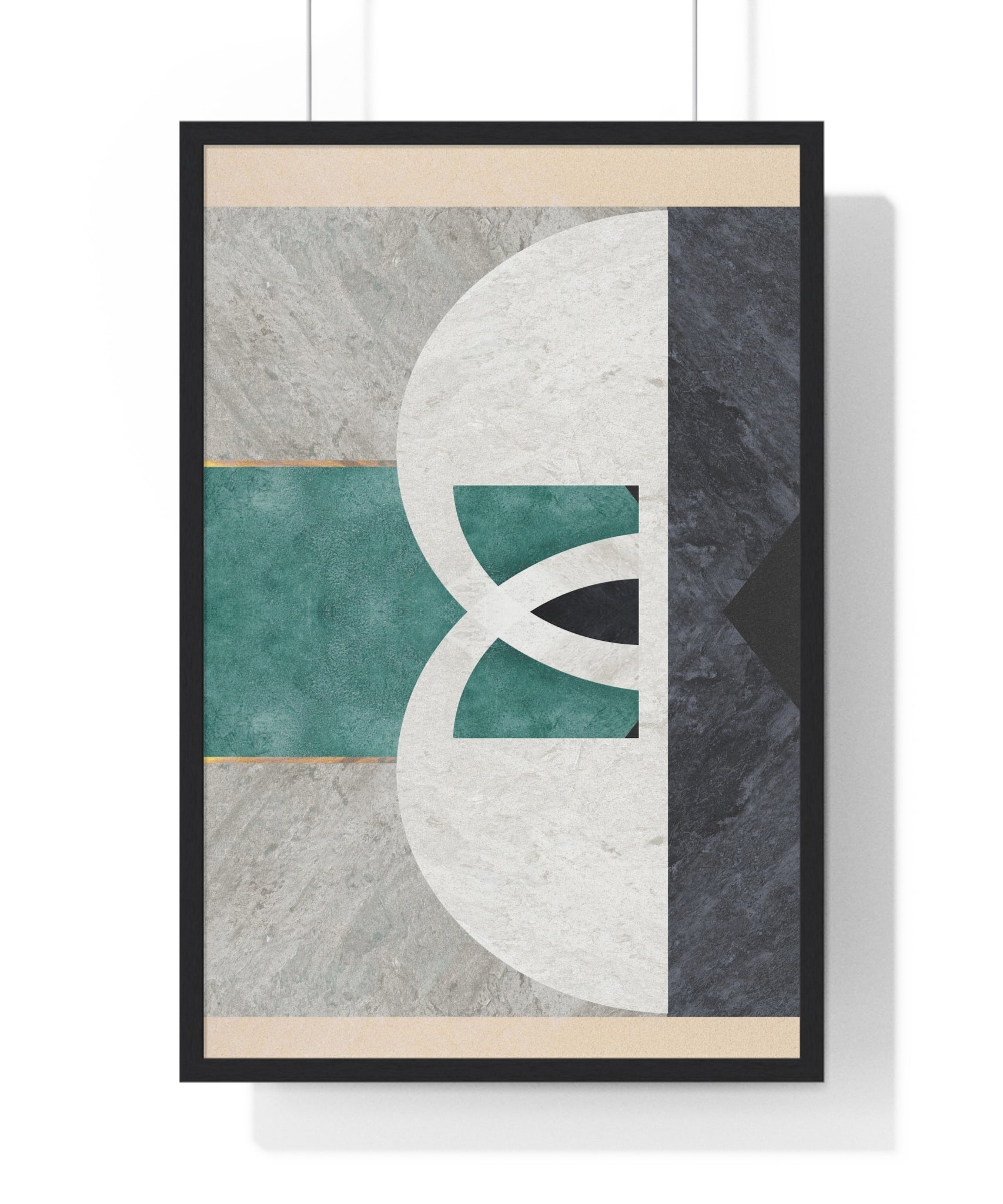 Modern Botanical Leaf Art on Premium Wood Framed Posters – Abstract Nature Wall Decor