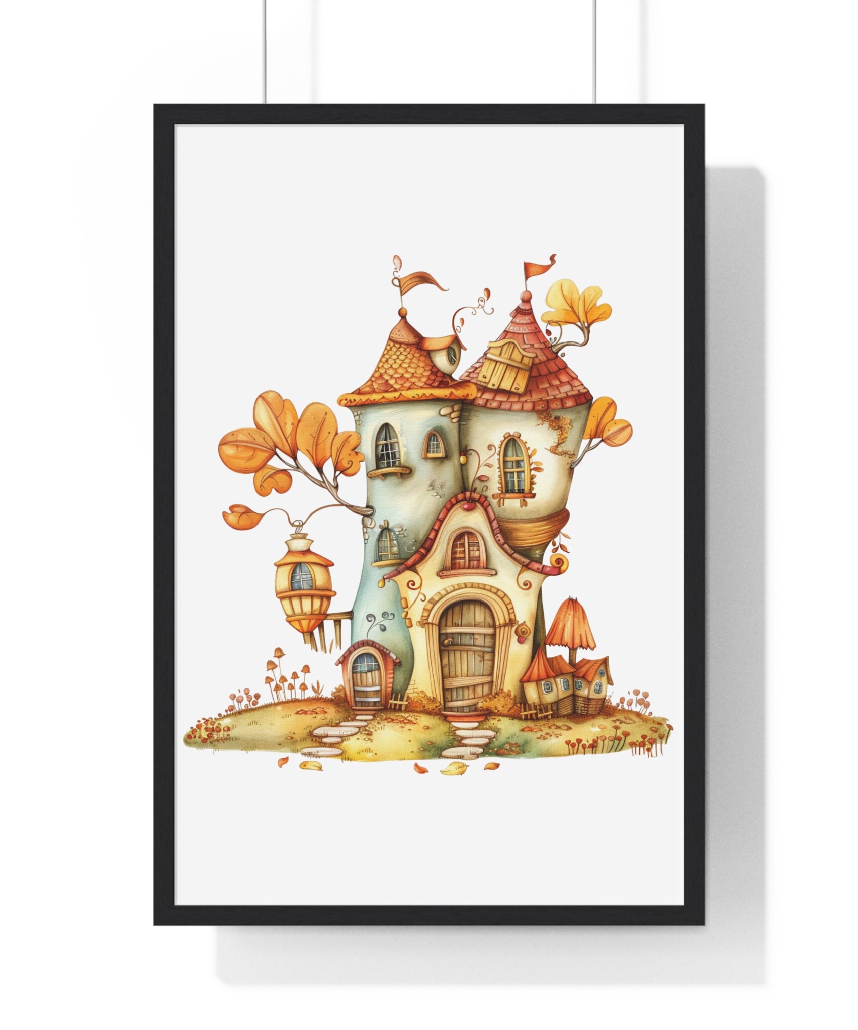Fairytale Tower Cottage – Framed Wooden Wall Art