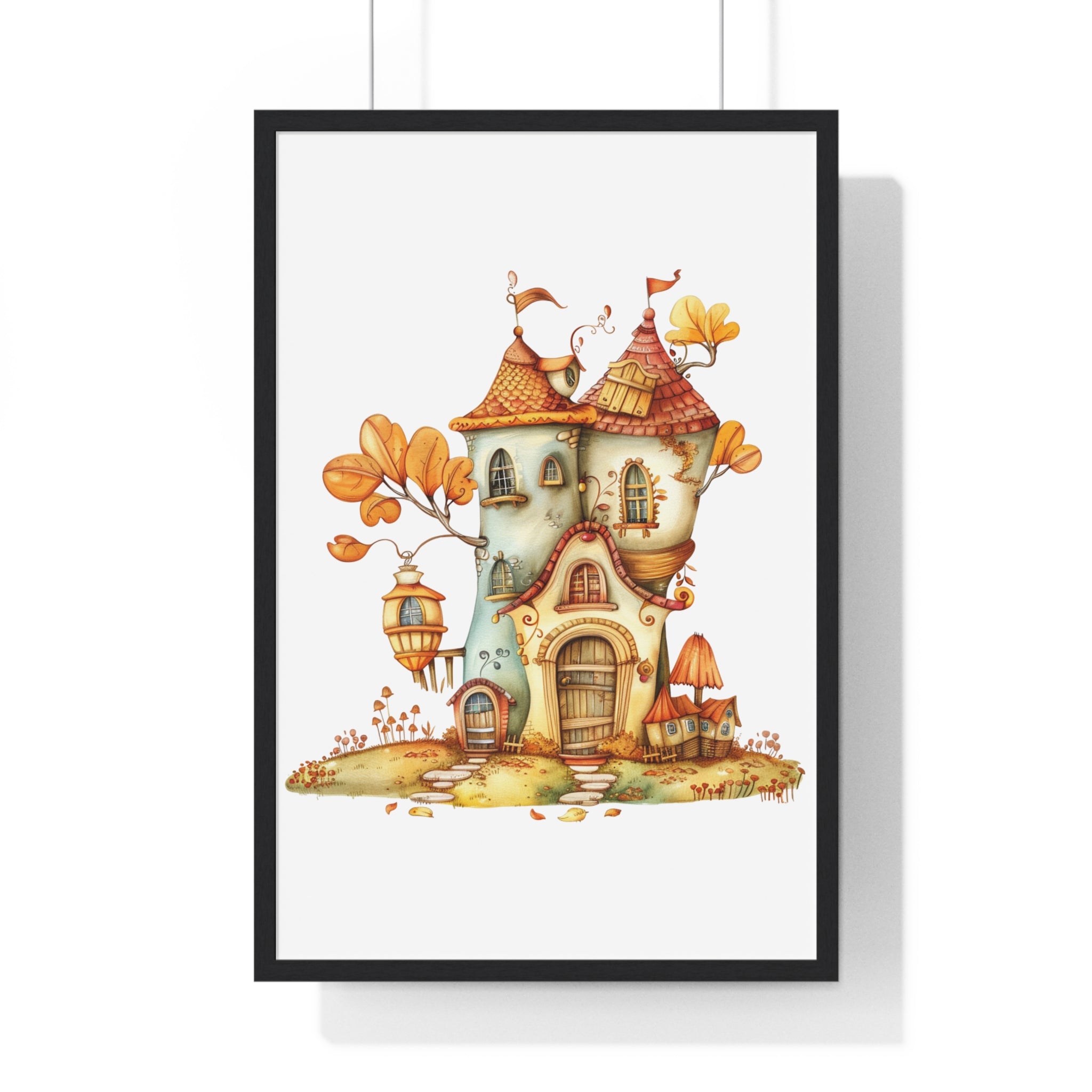 Fairytale Tower Cottage – Framed Wooden Wall Art