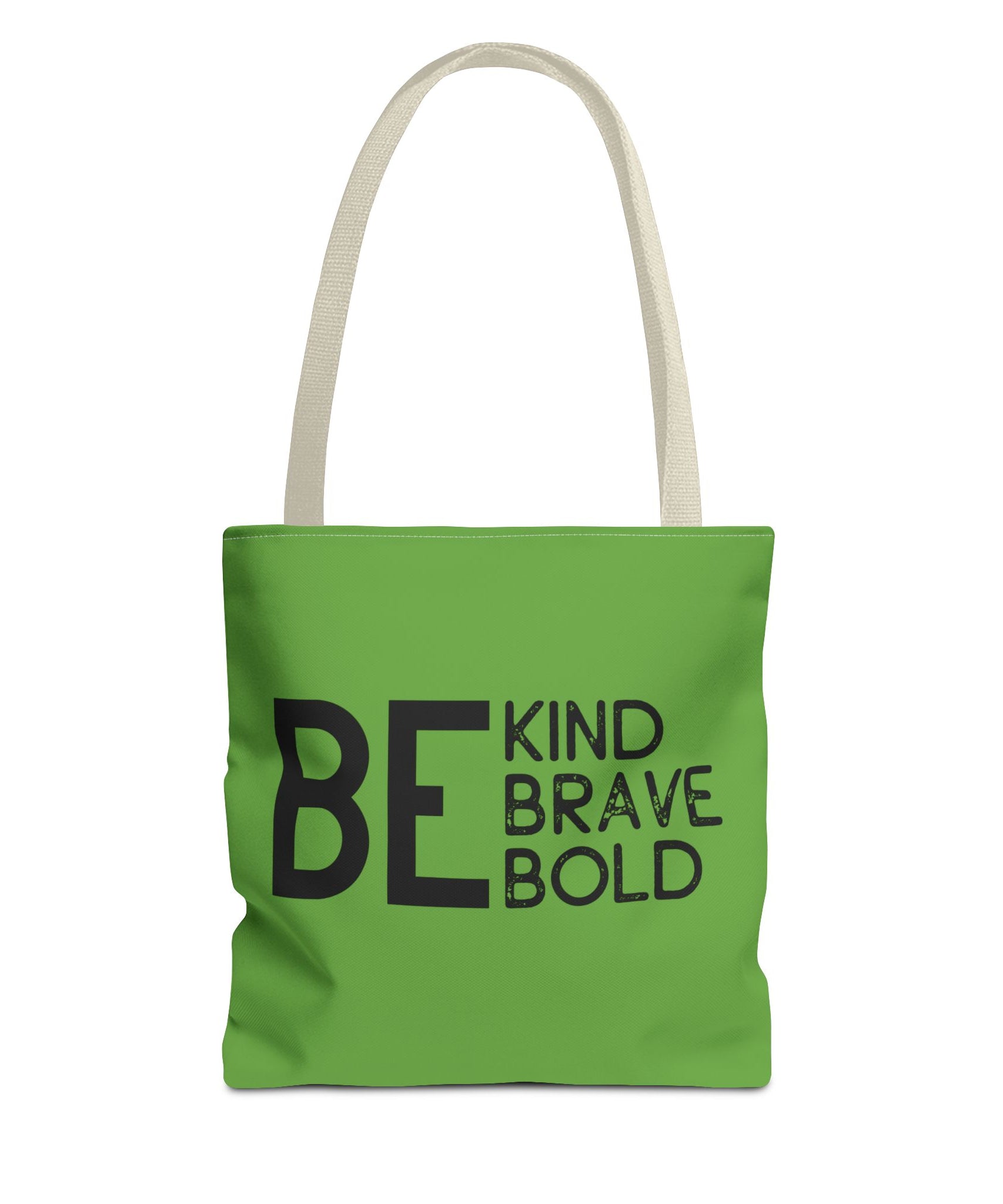 Inspirational Tote Bag - Be Kind Brave Bold - Eco-Friendly Carryall - Green