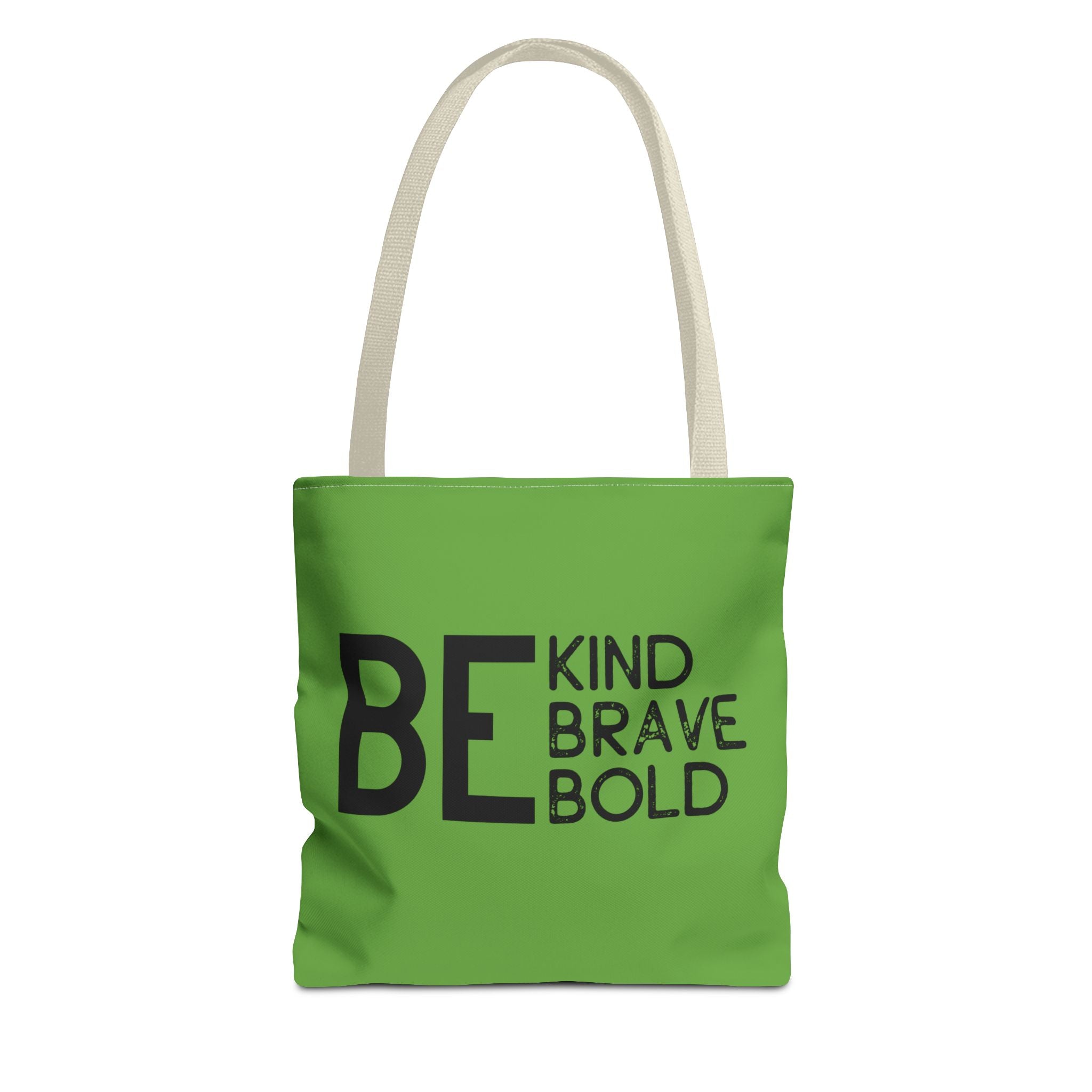 Inspirational Tote Bag - Be Kind Brave Bold - Eco-Friendly Carryall - Green