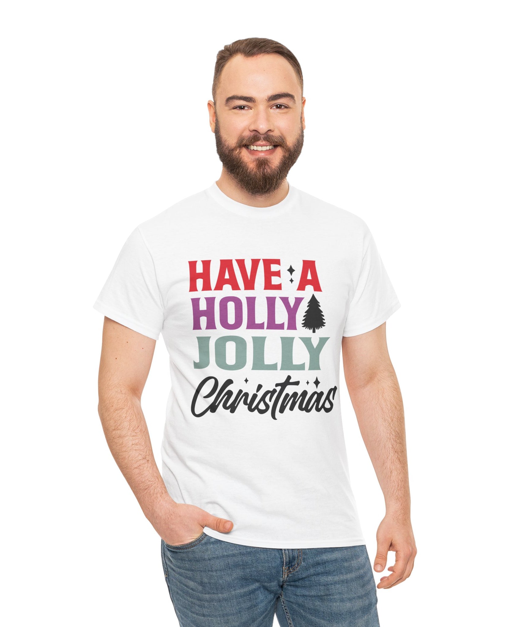 Festive Holly Jolly Christmas Graphic Tee | Gallory Hive