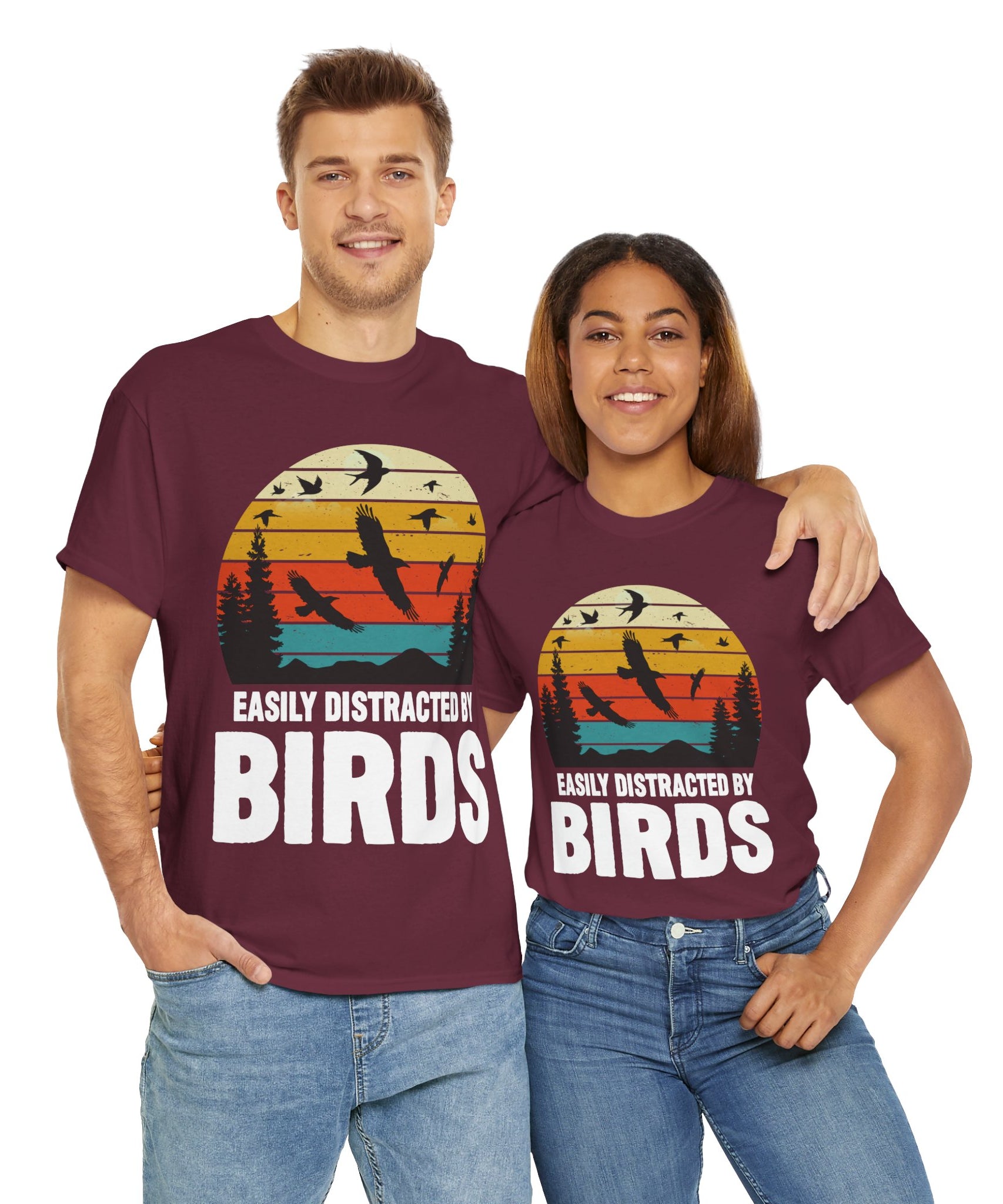 Retro Birds Lover Tee - Distracted Design