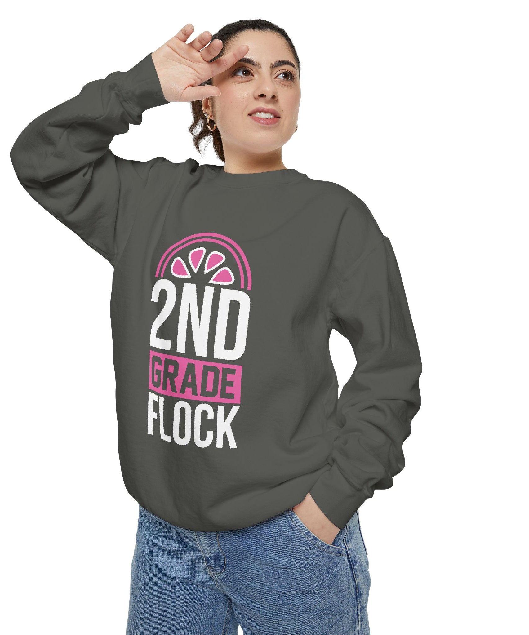 Unisex 2nd Grade Flock Sweatshirt | Perfect for Teachers, Back to School, Classroom, Gift for Kids, Cozy Style