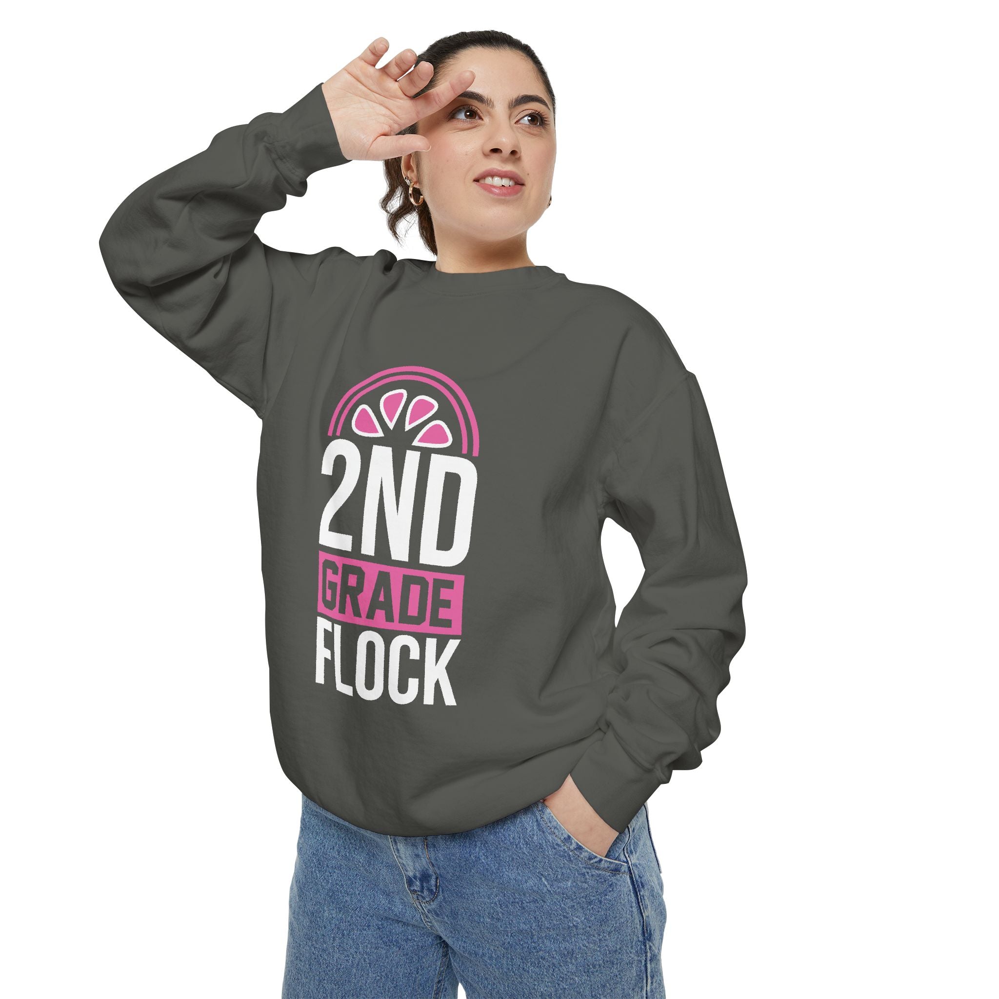 Unisex 2nd Grade Flock Sweatshirt | Perfect for Teachers, Back to School, Classroom, Gift for Kids, Cozy Style