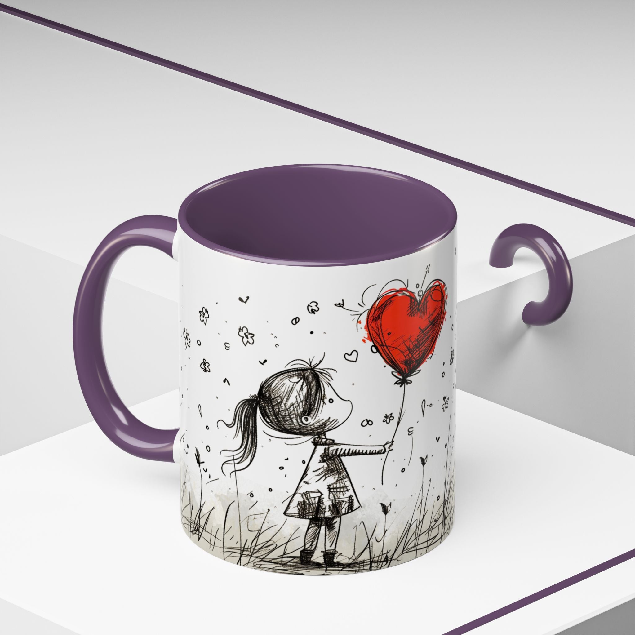 Love Heart Sketch Ceramic Coffee Mug | Gallory Hive