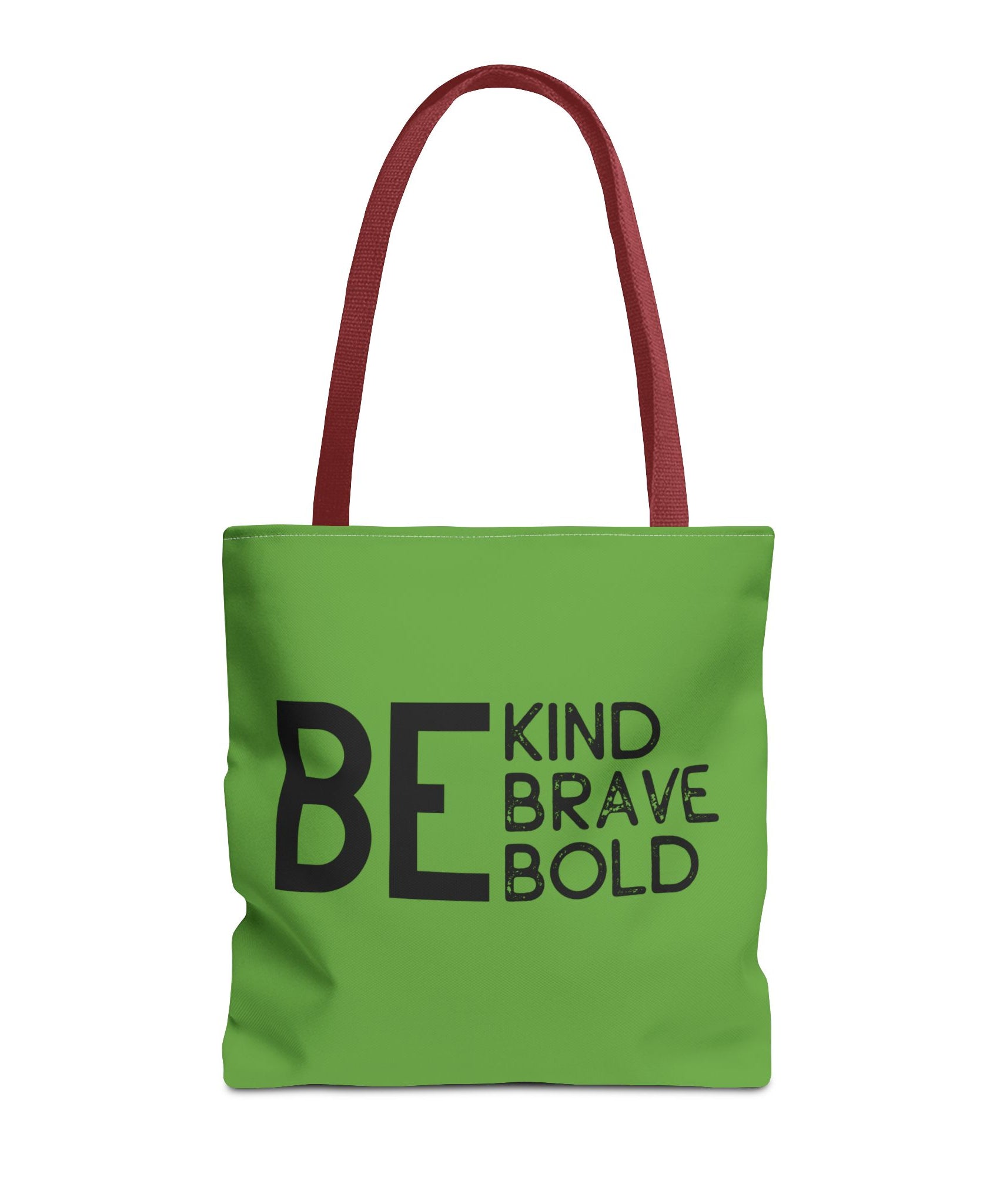 Inspirational Tote Bag - Be Kind Brave Bold - Eco-Friendly Carryall - Green