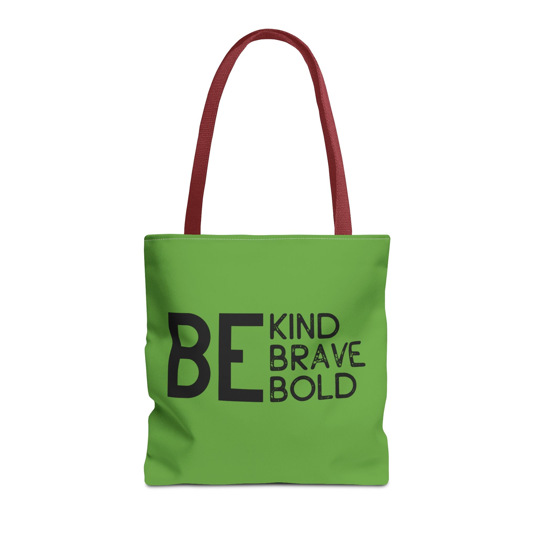 Inspirational Tote Bag - Be Kind Brave Bold - Eco-Friendly Carryall - Green