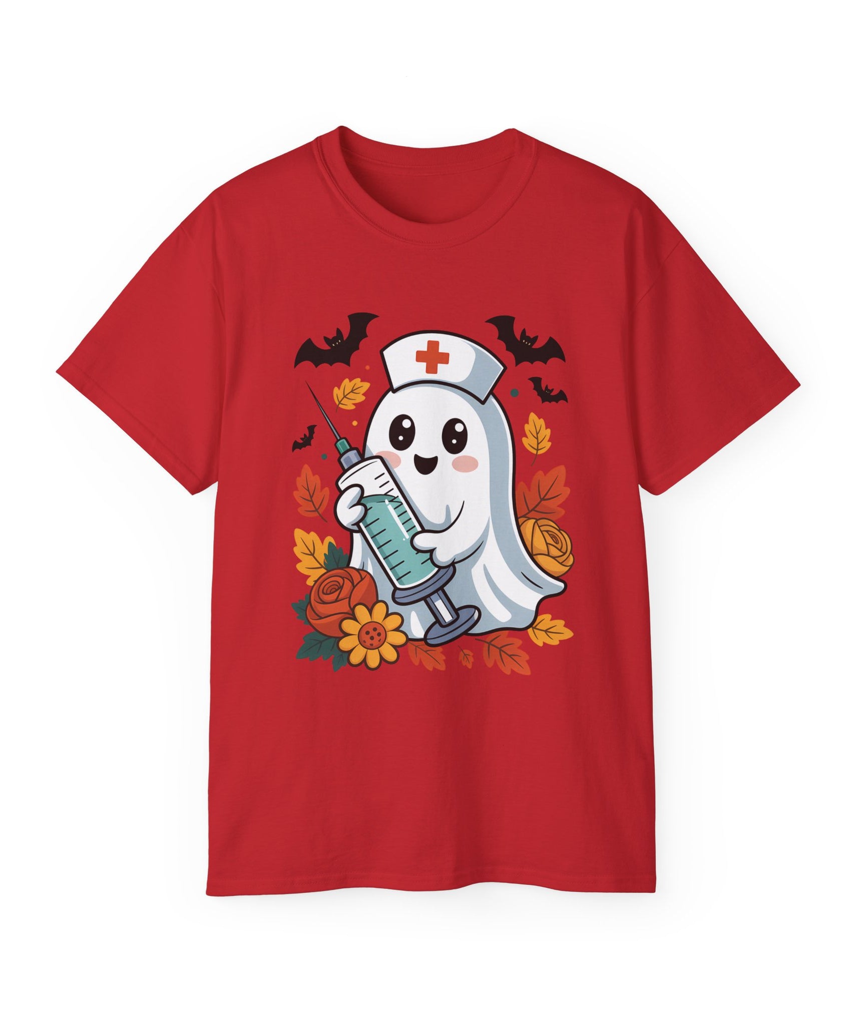Halloween Nurse Ghost T-Shirt - Spooky Season Style