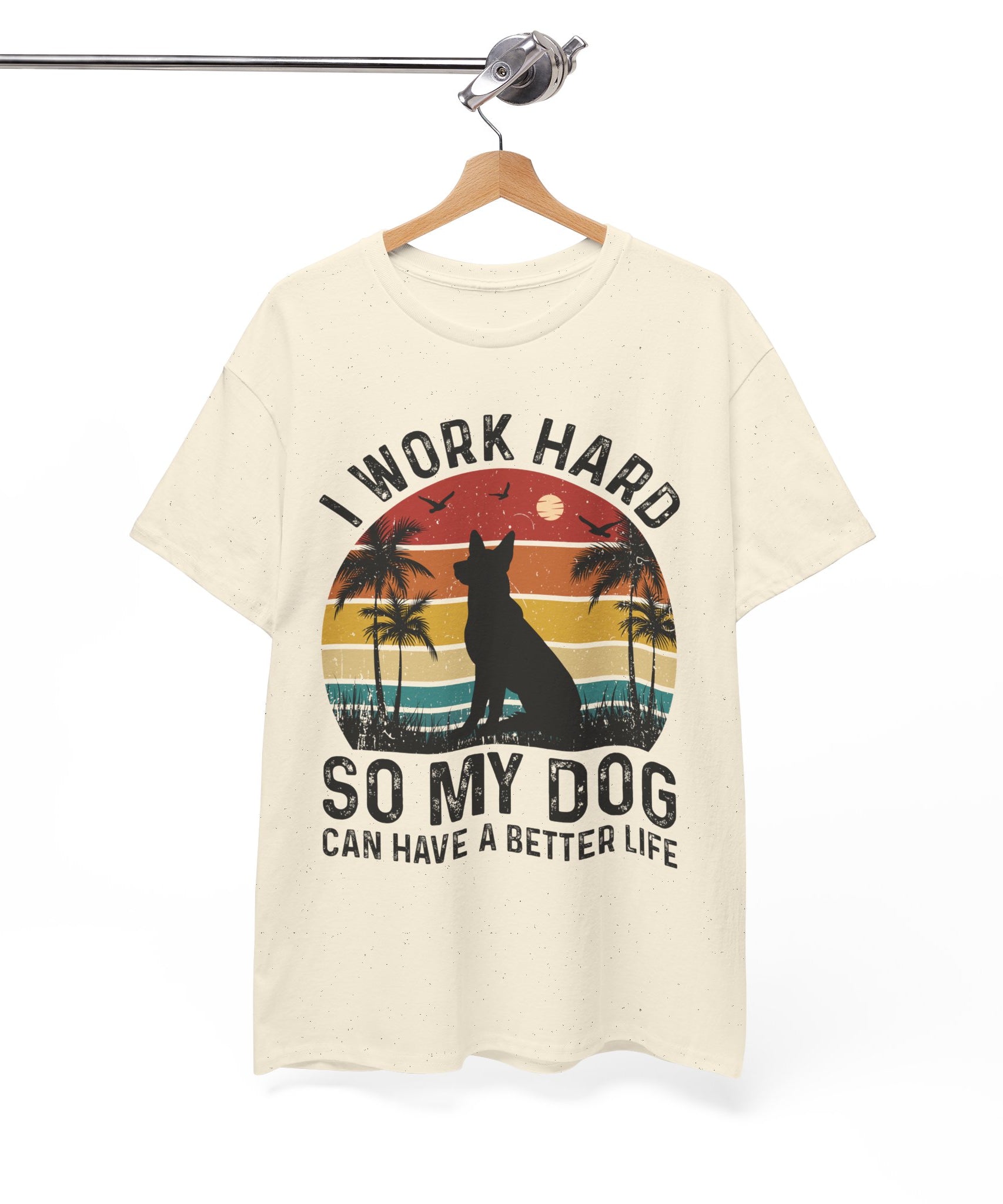 Retro Dog Lover Tee - Work Hard for My Pet