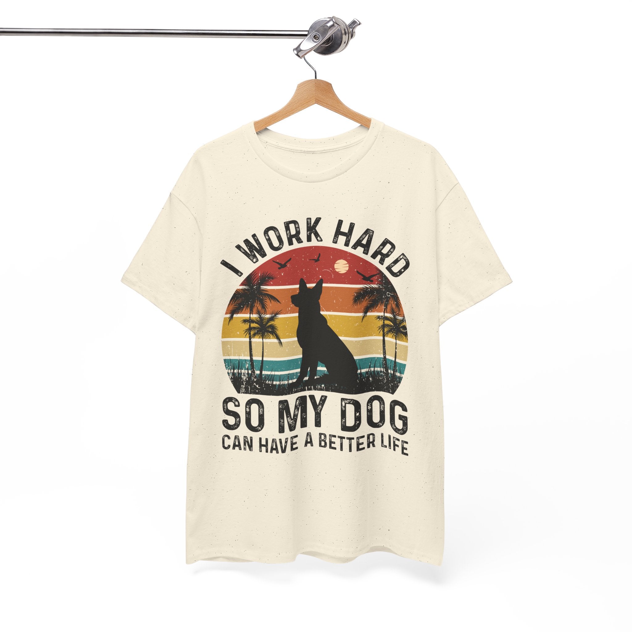 Retro Dog Lover Tee - Work Hard for My Pet