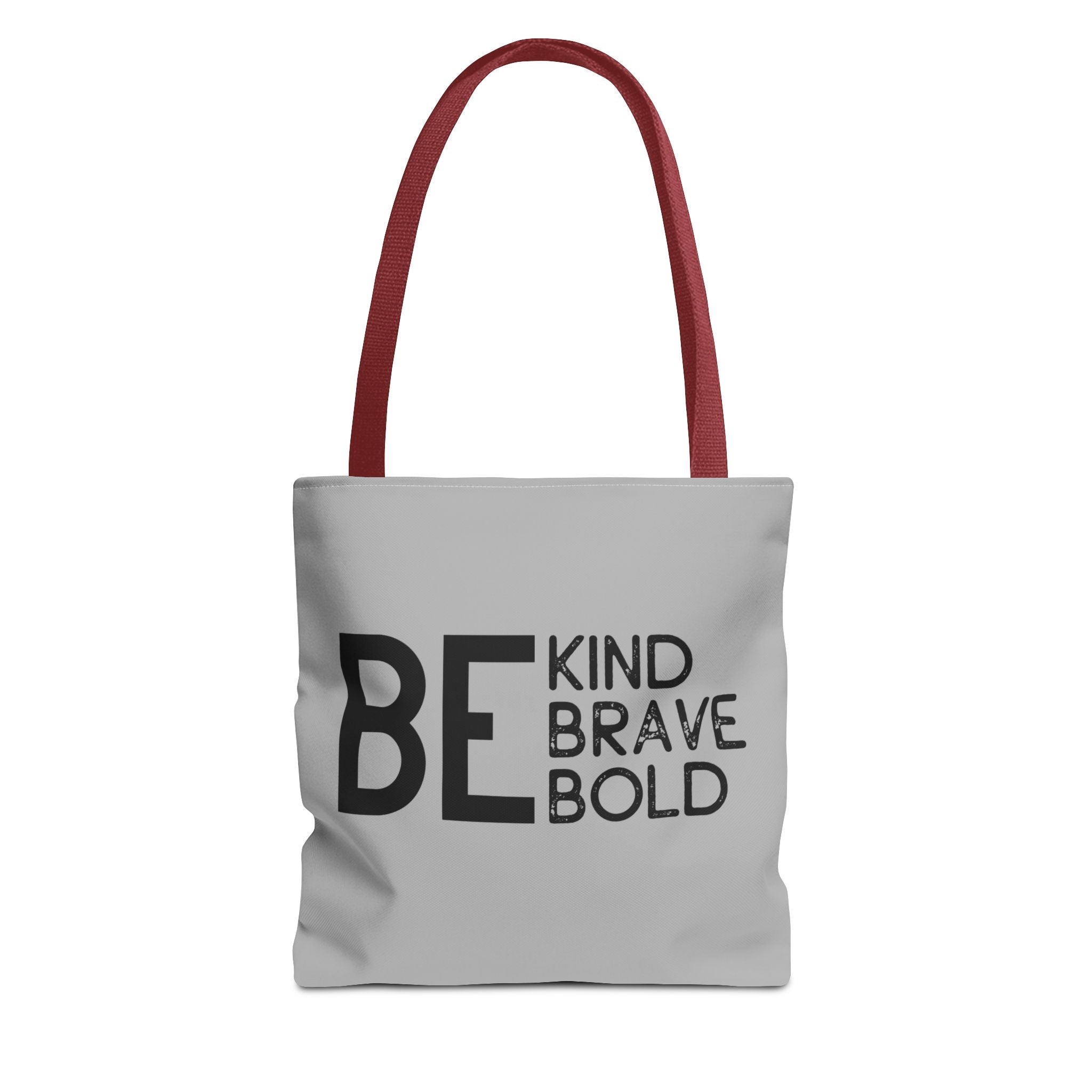 Inspirational Tote Bag - Be Kind Brave Bold - Eco-Friendly Carryall - Light Grey