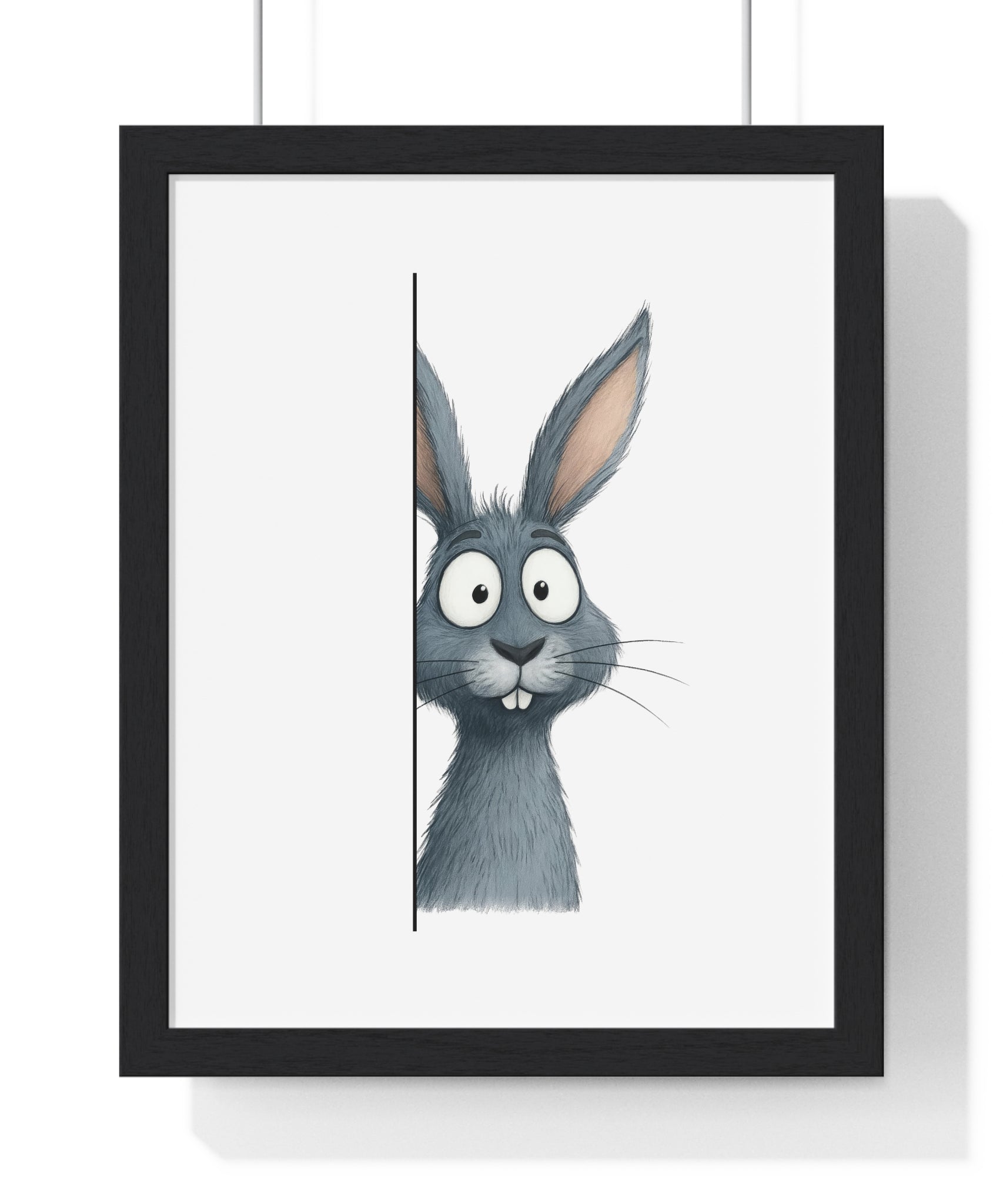 Curious Bunny Wooden Frame Wall Décor