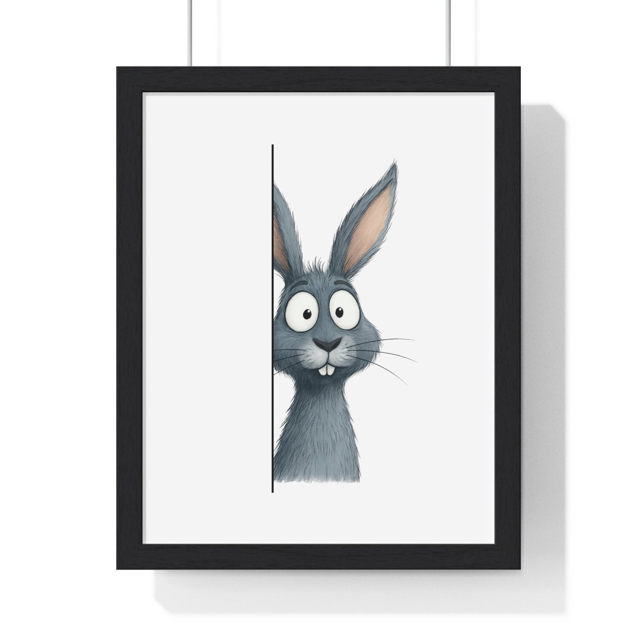 Curious Bunny Wooden Frame Wall Décor