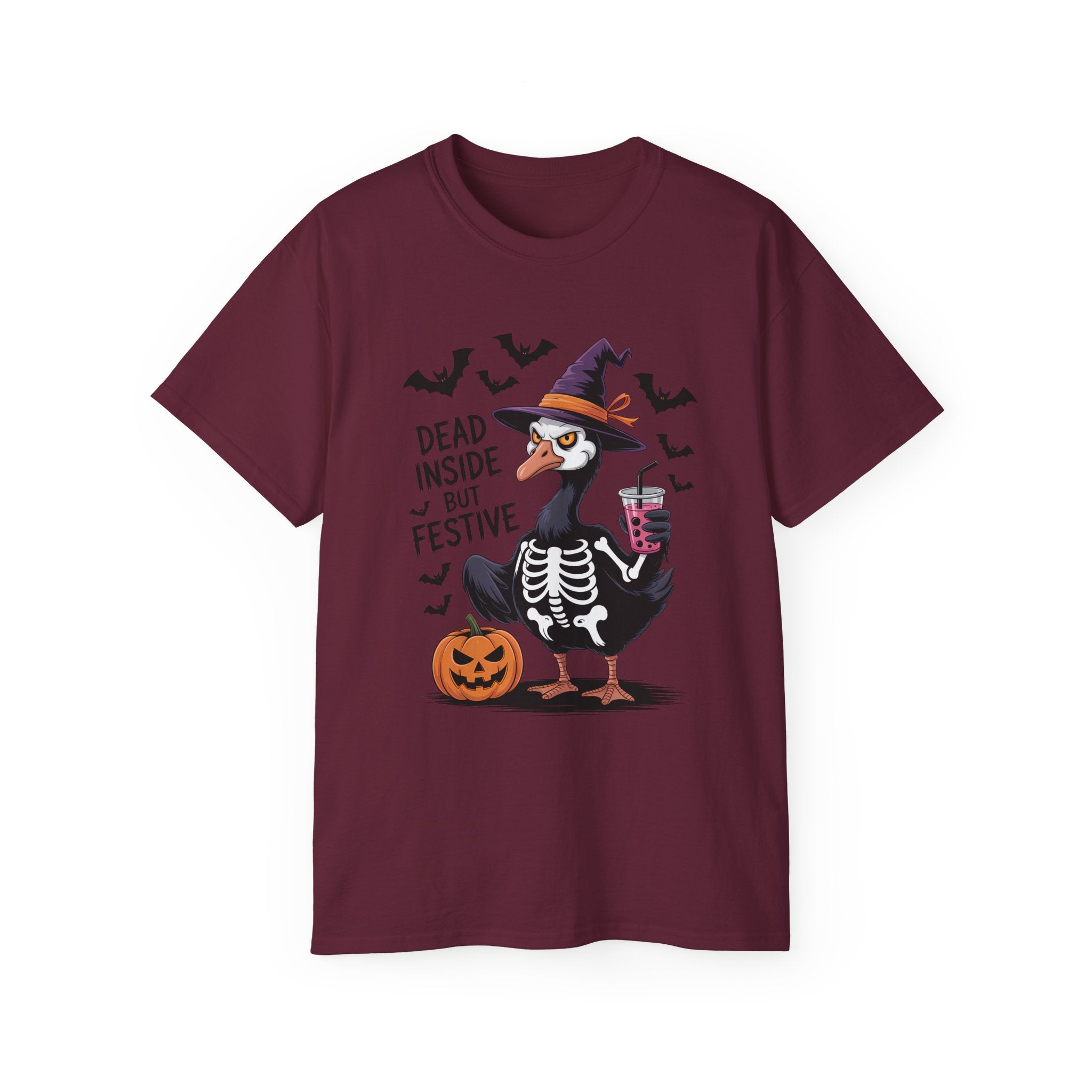 Halloween Skeleton Goose Tee - Festive T-Shirt | Gallory Hive