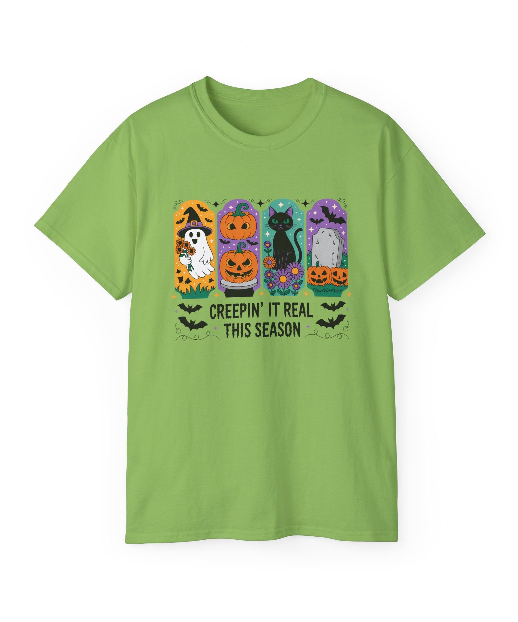 Halloween Vibes Ghost & Pumpkin Tee | Gallory Hive