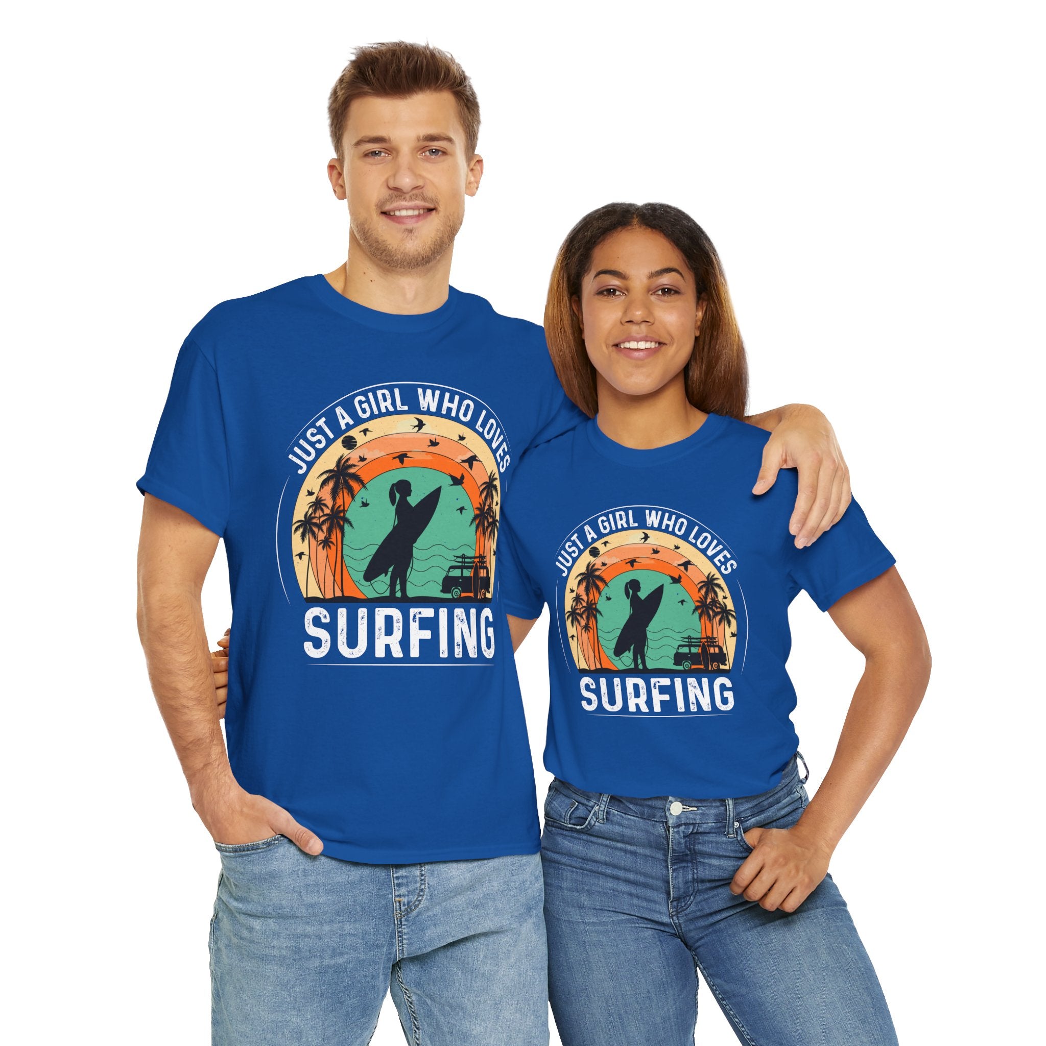 Beach Girl Surfing Retro Tee