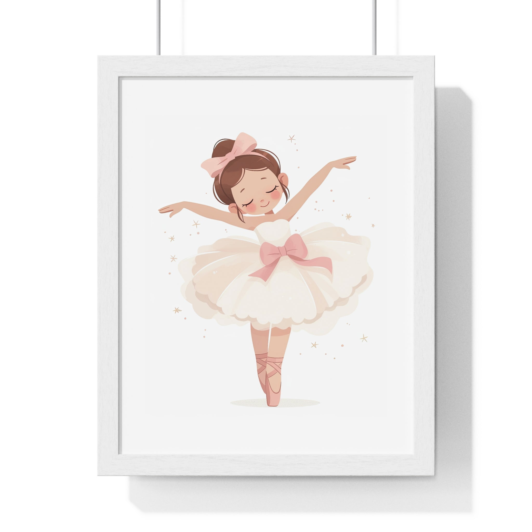 Graceful Ballerina Wooden Wall Frame – Pink Bow & Star Sparkle Edition - Gallory Hive