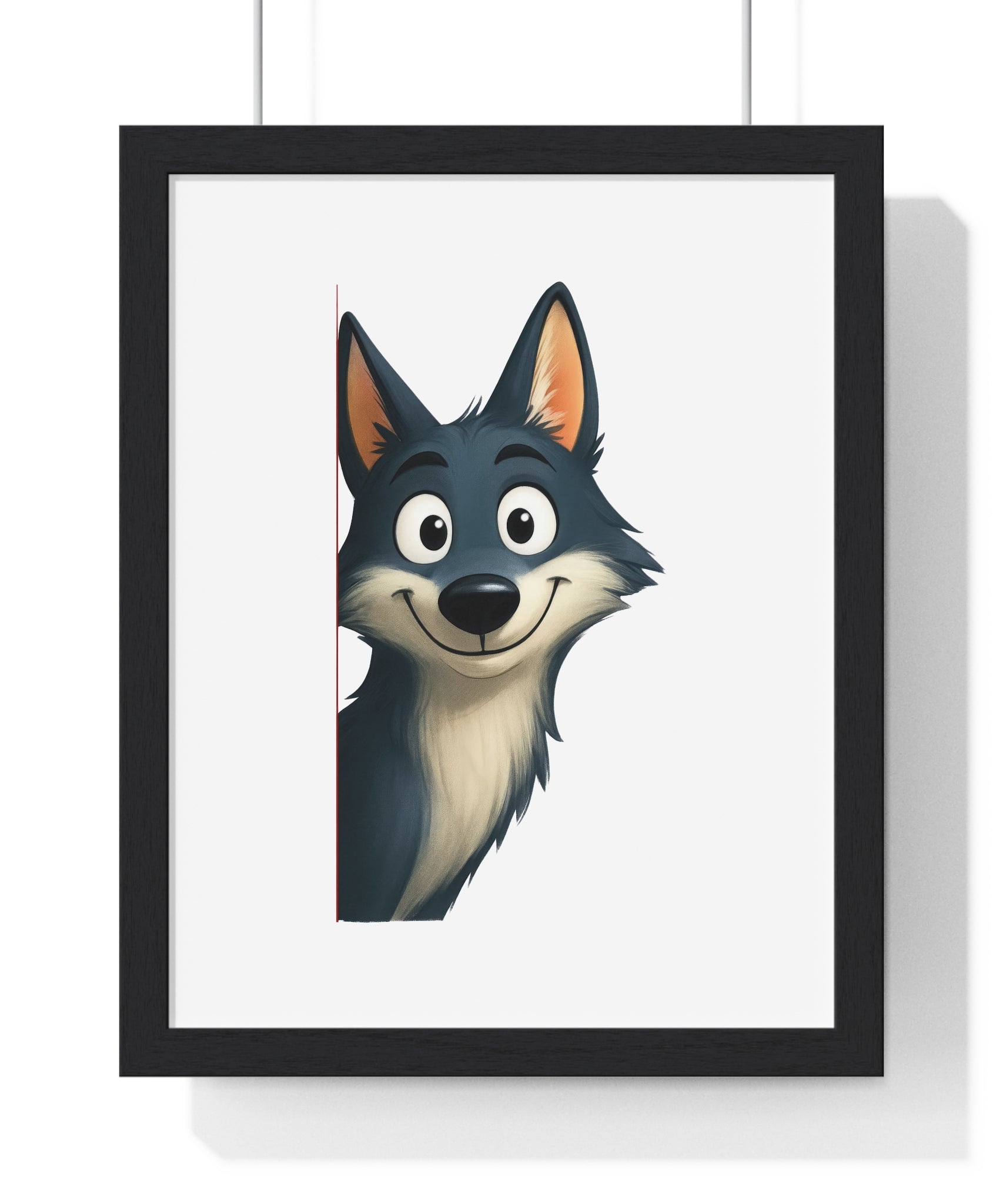 Smiling Wolf Wooden Frame Wall Décor