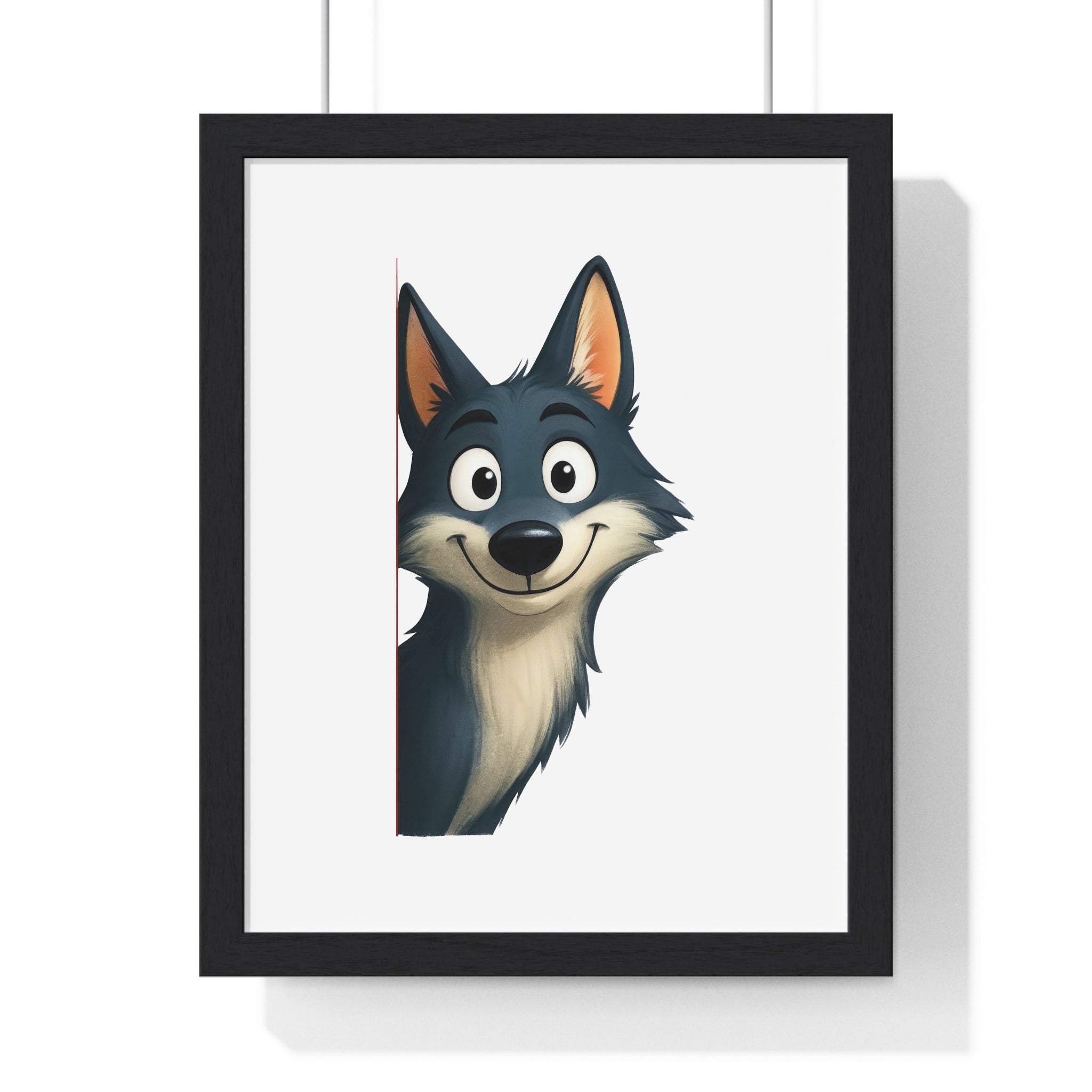 Smiling Wolf Wooden Frame Wall Décor