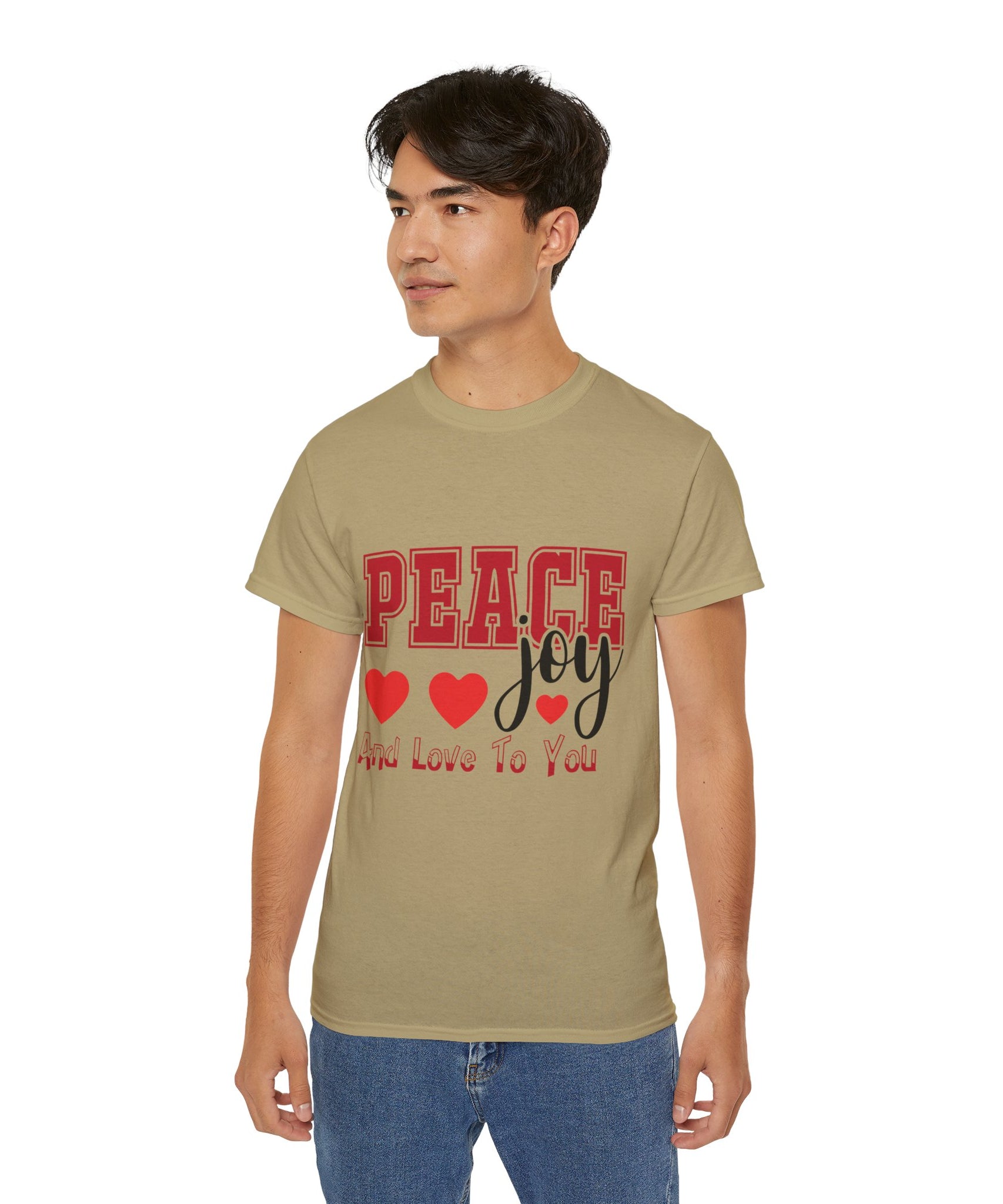 Peace, Joy & Love Retro Christmas T-Shirt | Gallory Hive