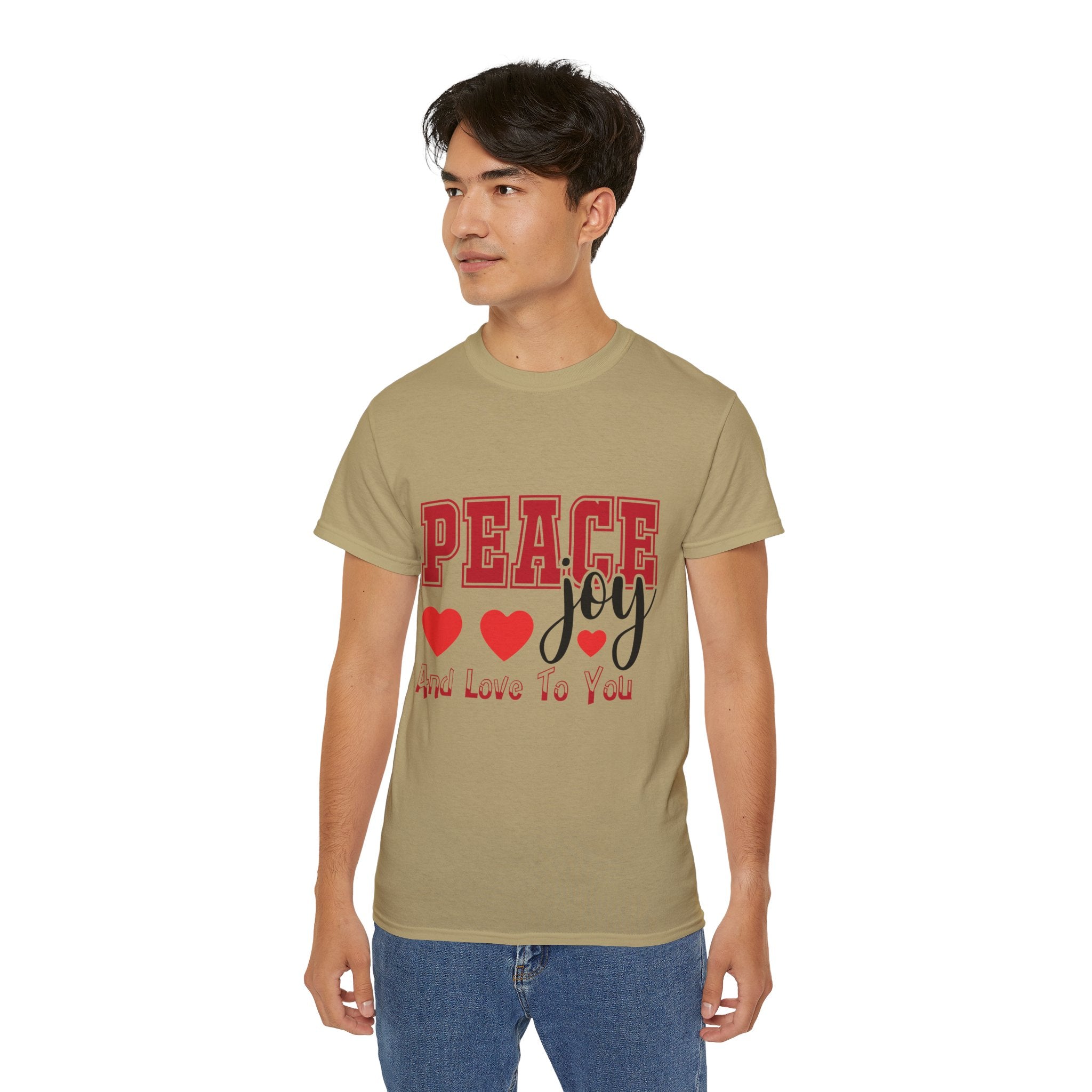 Peace, Joy & Love Retro Christmas T-Shirt | Gallory Hive