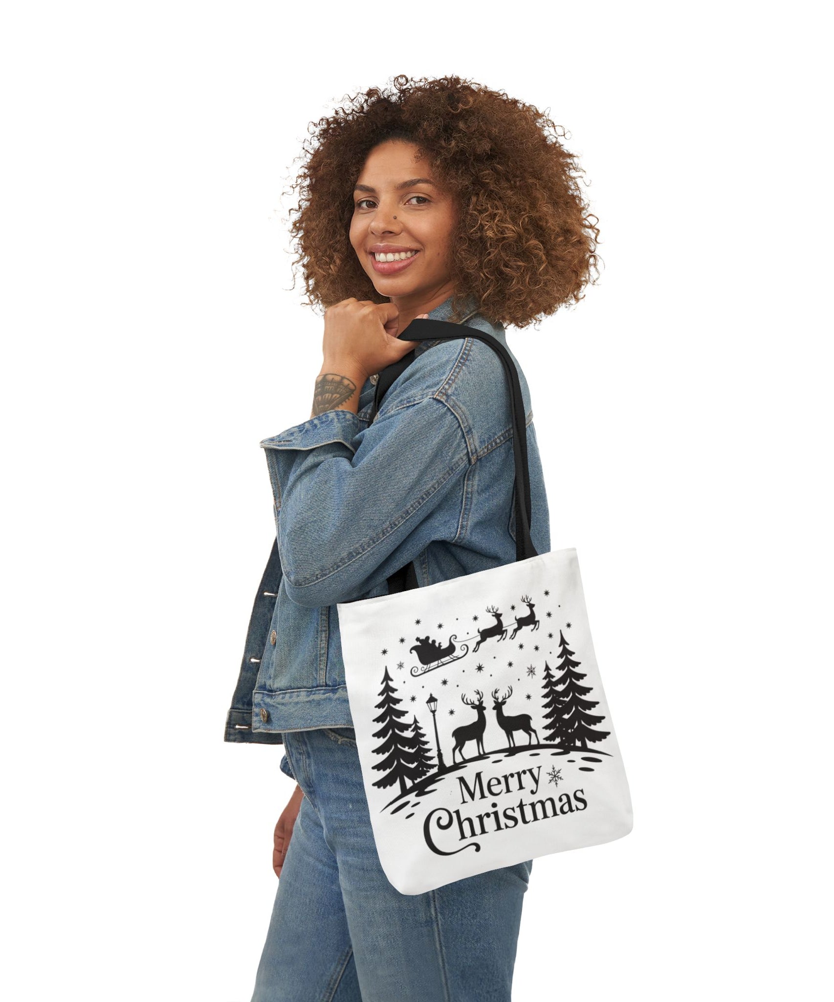 Merry Christmas Reindeer & Palm Trees Tote Bag