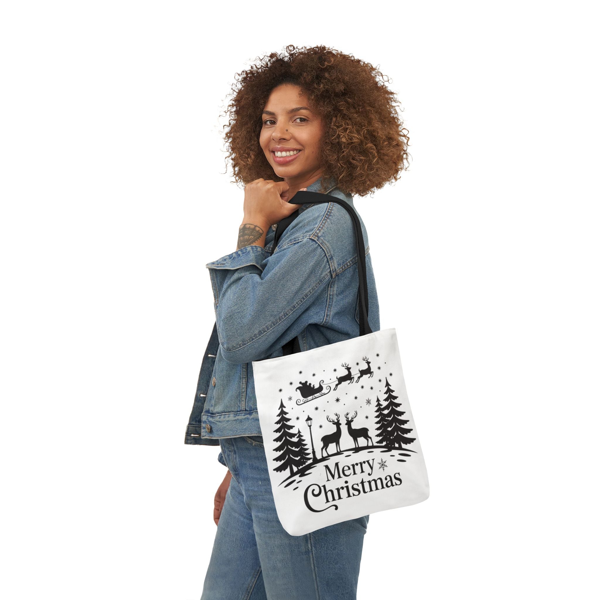 Merry Christmas Reindeer & Palm Trees Tote Bag