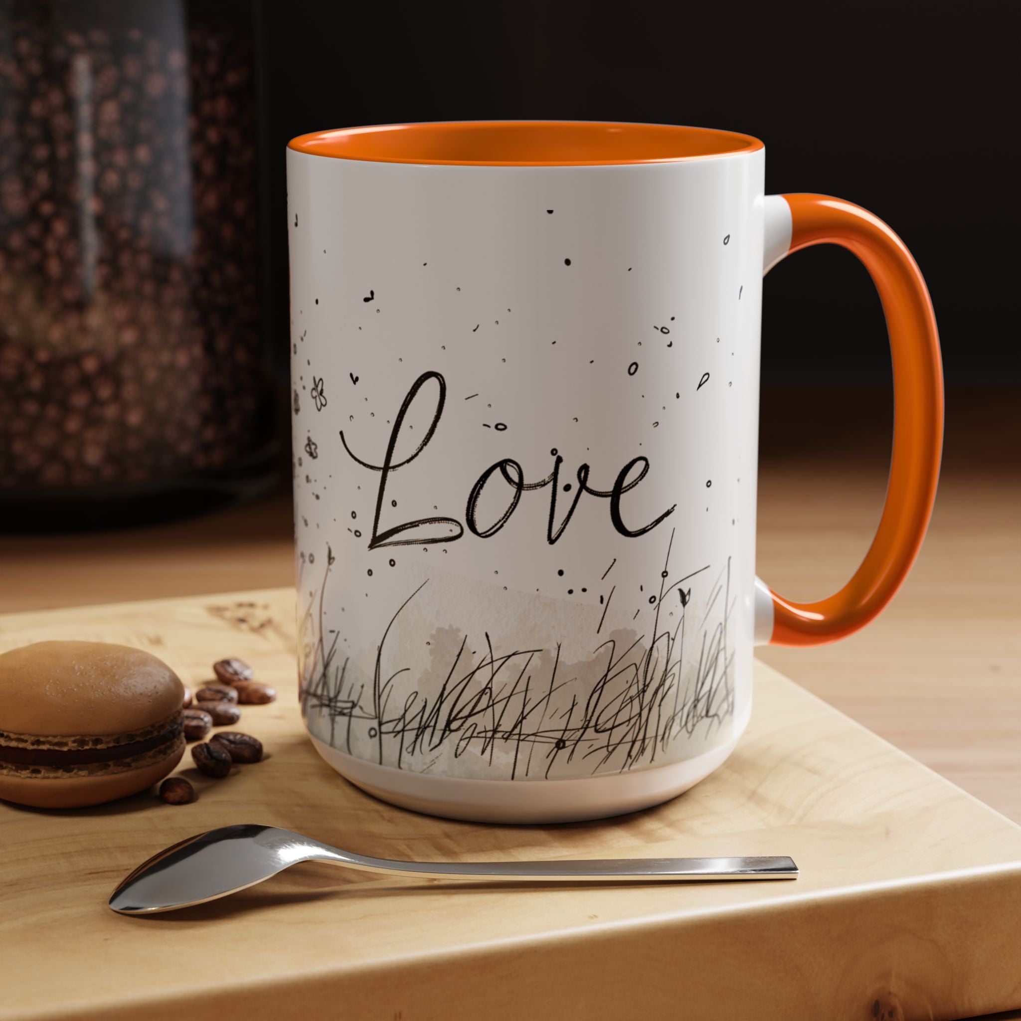 Love Heart Sketch Ceramic Coffee Mug | Gallory Hive