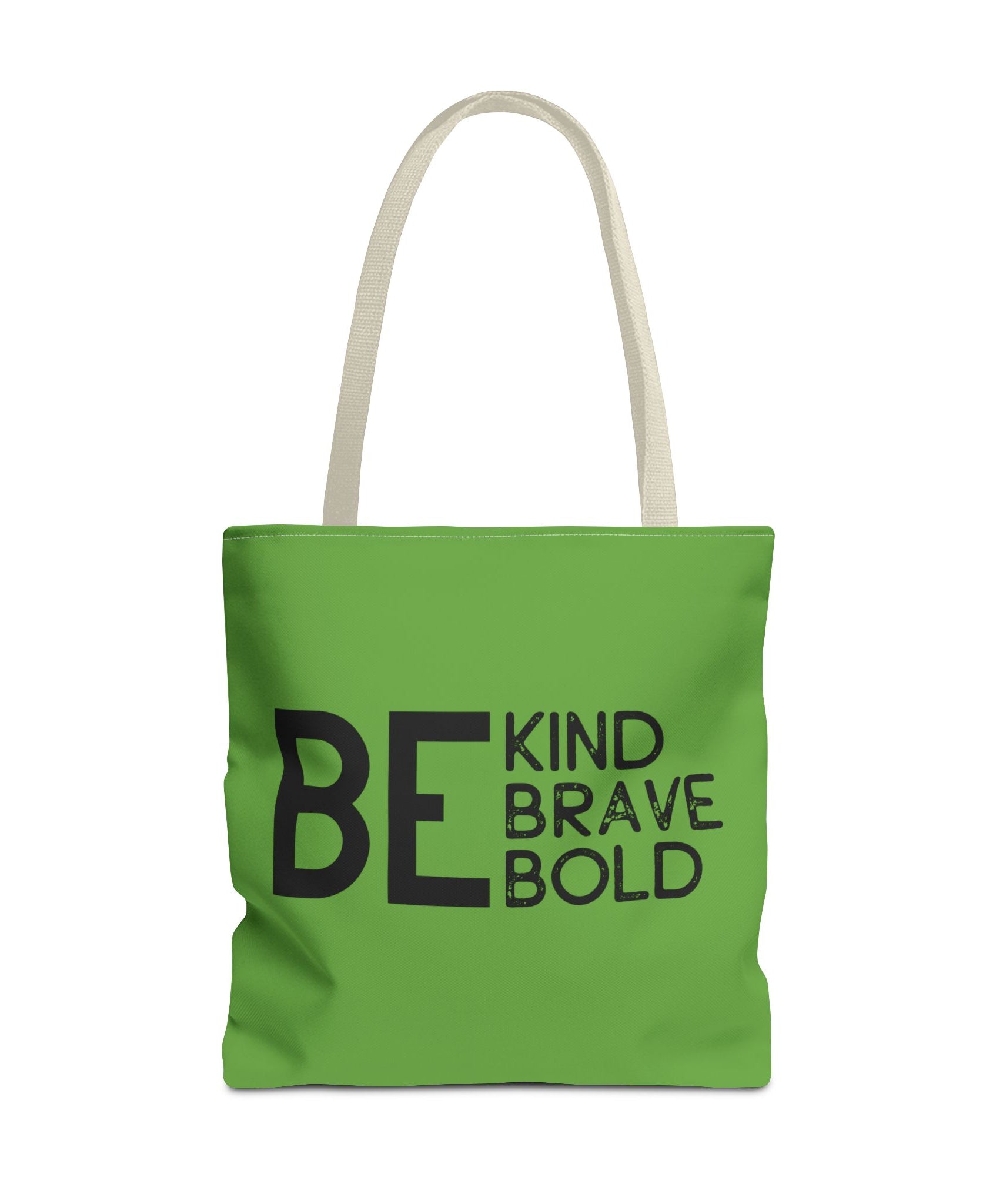 Inspirational Tote Bag - Be Kind Brave Bold - Eco-Friendly Carryall - Green