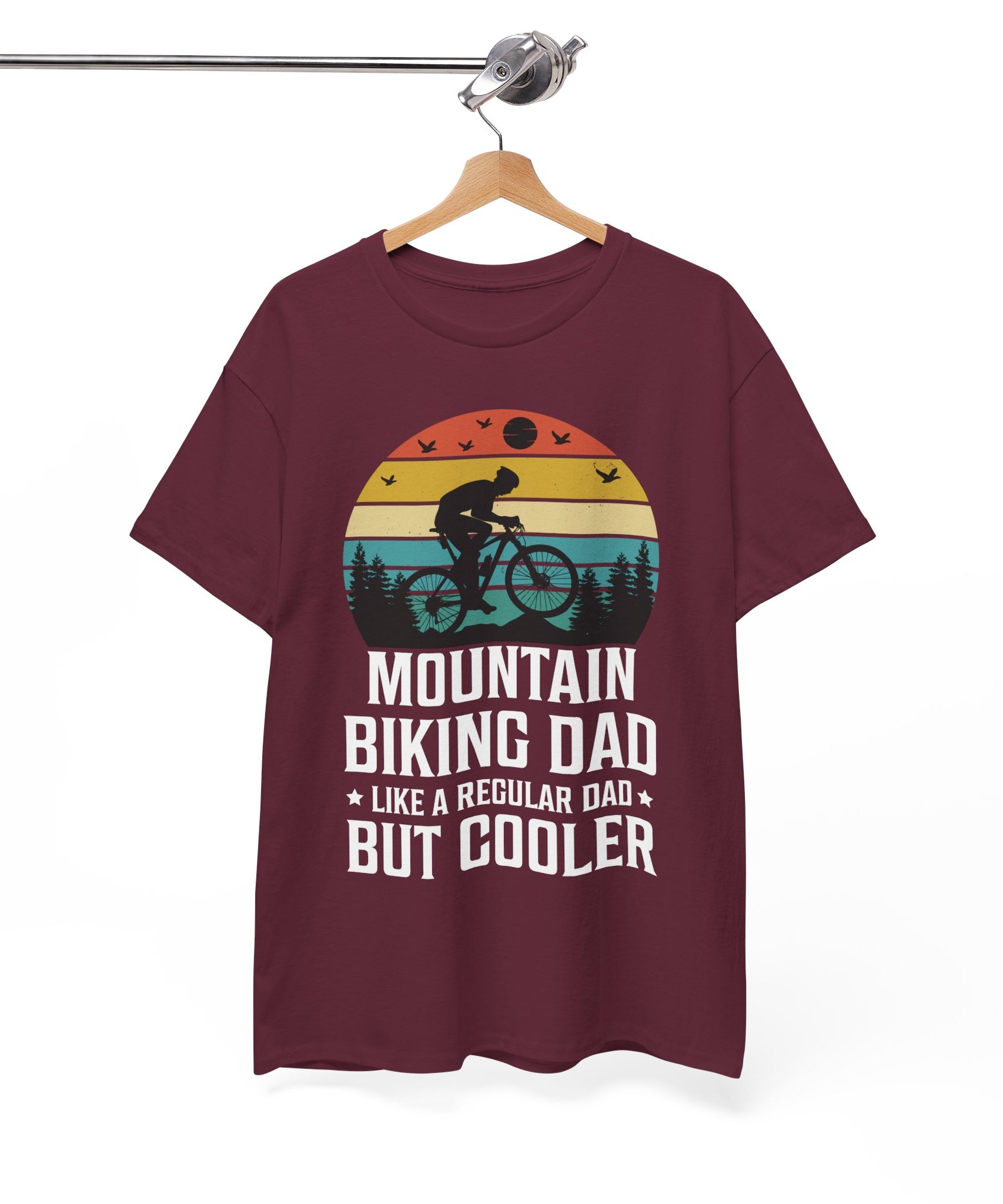 Retro Mountain Biking Dad Tee - Unique Gift Idea | Gallory Hive