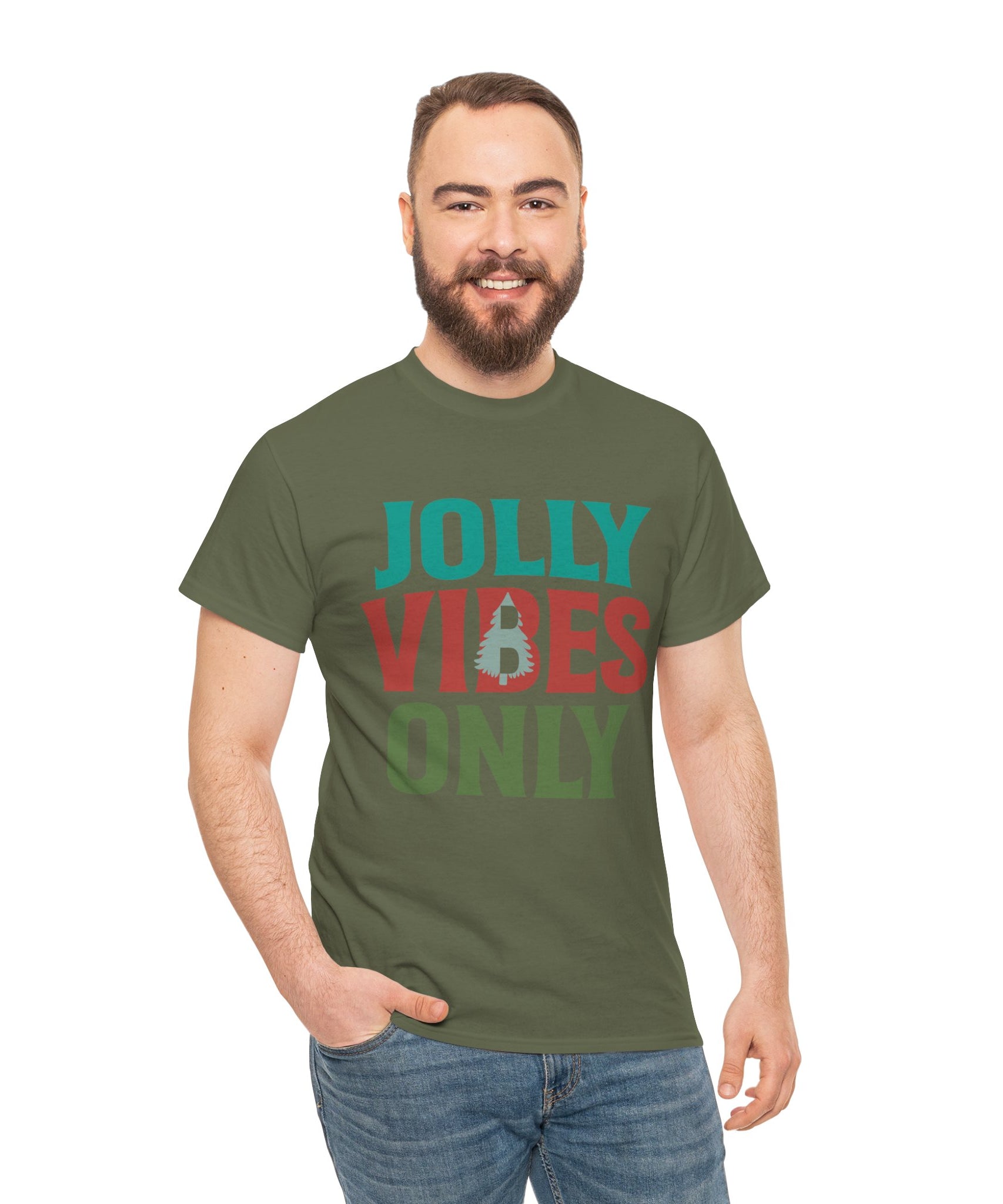 Festive Jolly Vibes Christmas T-Shirt | Gallory Hive