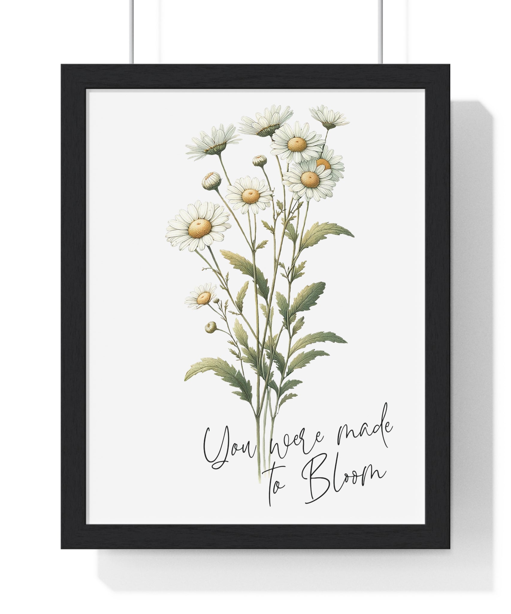 April Birth Month Flower Wooden Framed Wall Art - Daisy