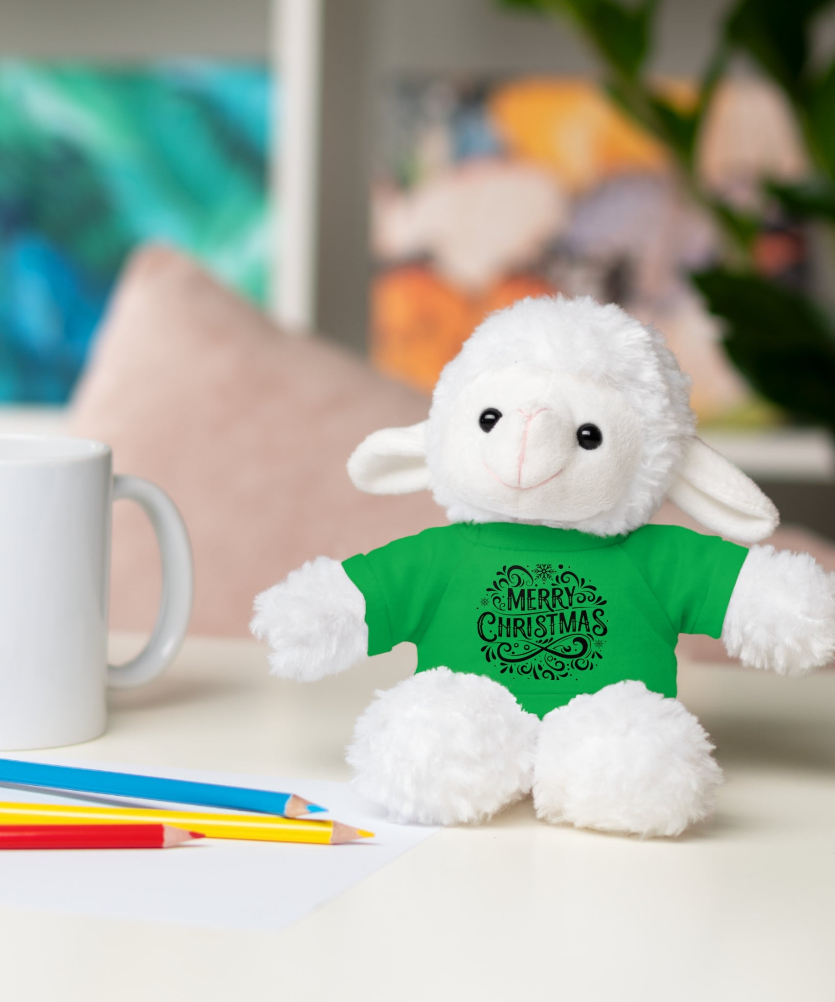 Festive Merry Christmas Stuffed Sheep | Gallory Hive