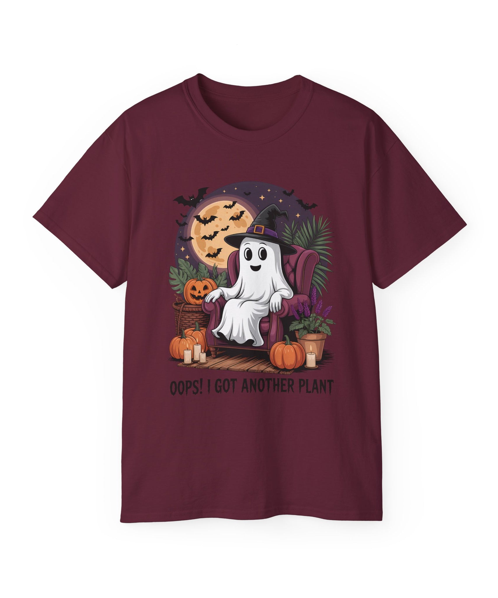 Halloween Plant Ghost Tee - Spooky Witch Design | Gallory Hive