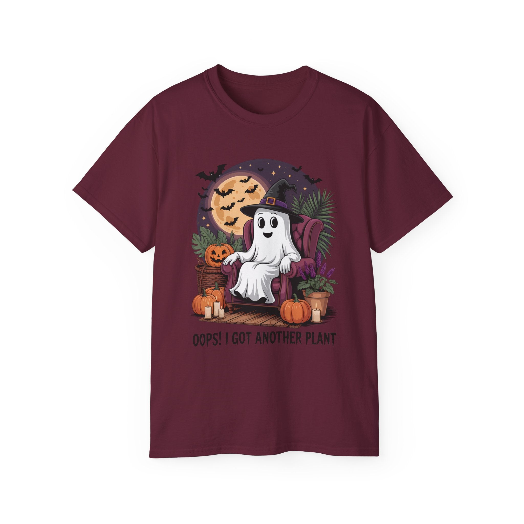 Halloween Plant Ghost Tee - Spooky Witch Design | Gallory Hive