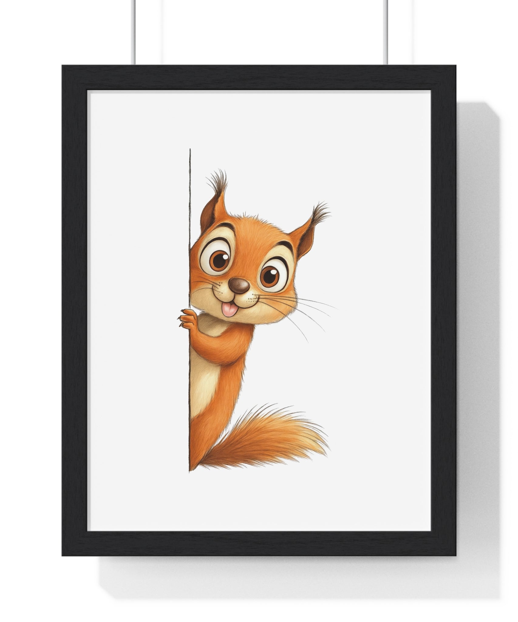 Playful Squirrel Wooden Frame Wall Décor