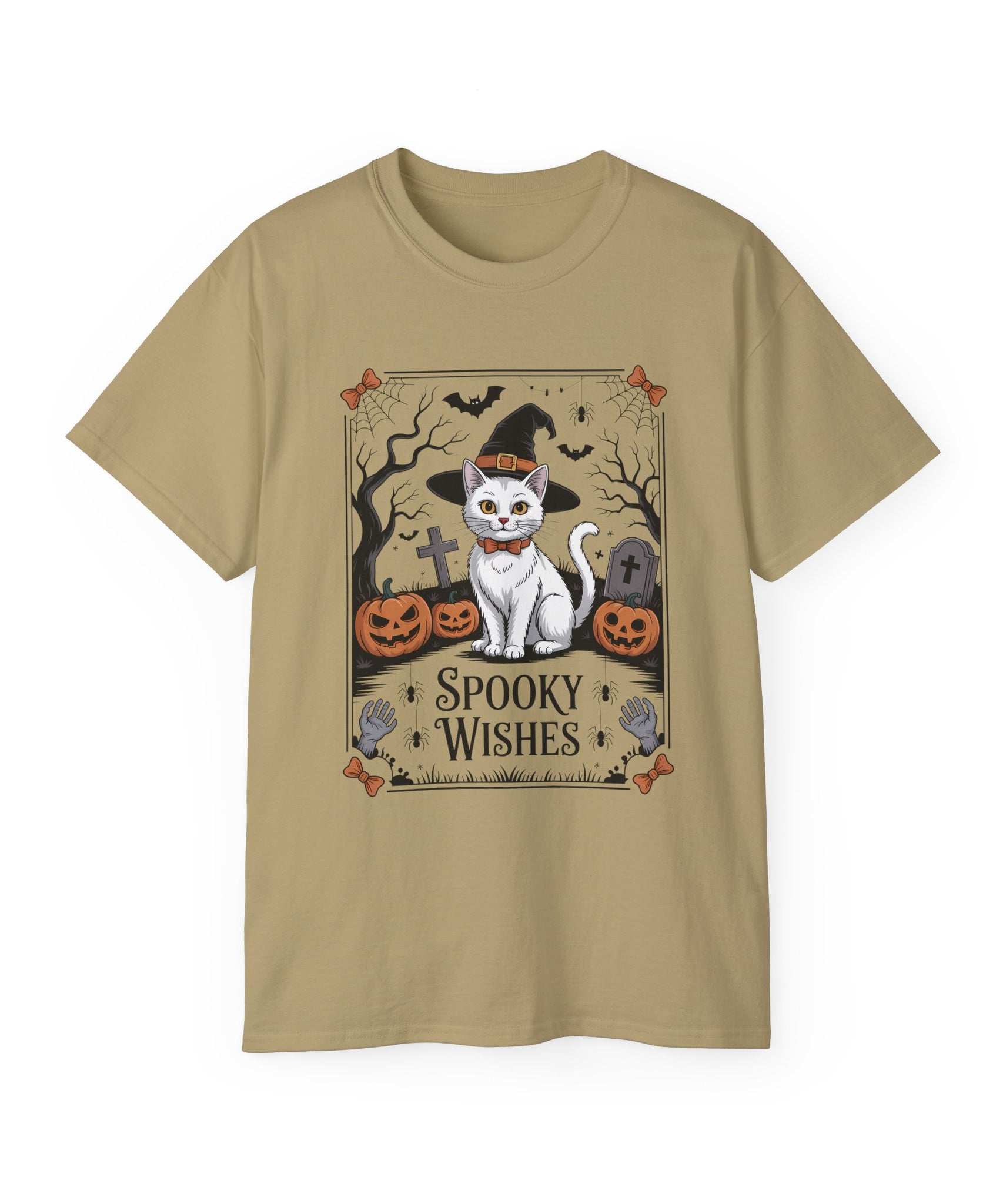 Spooky Wishes Witch Cat Halloween T-Shirt | Gallory Hive