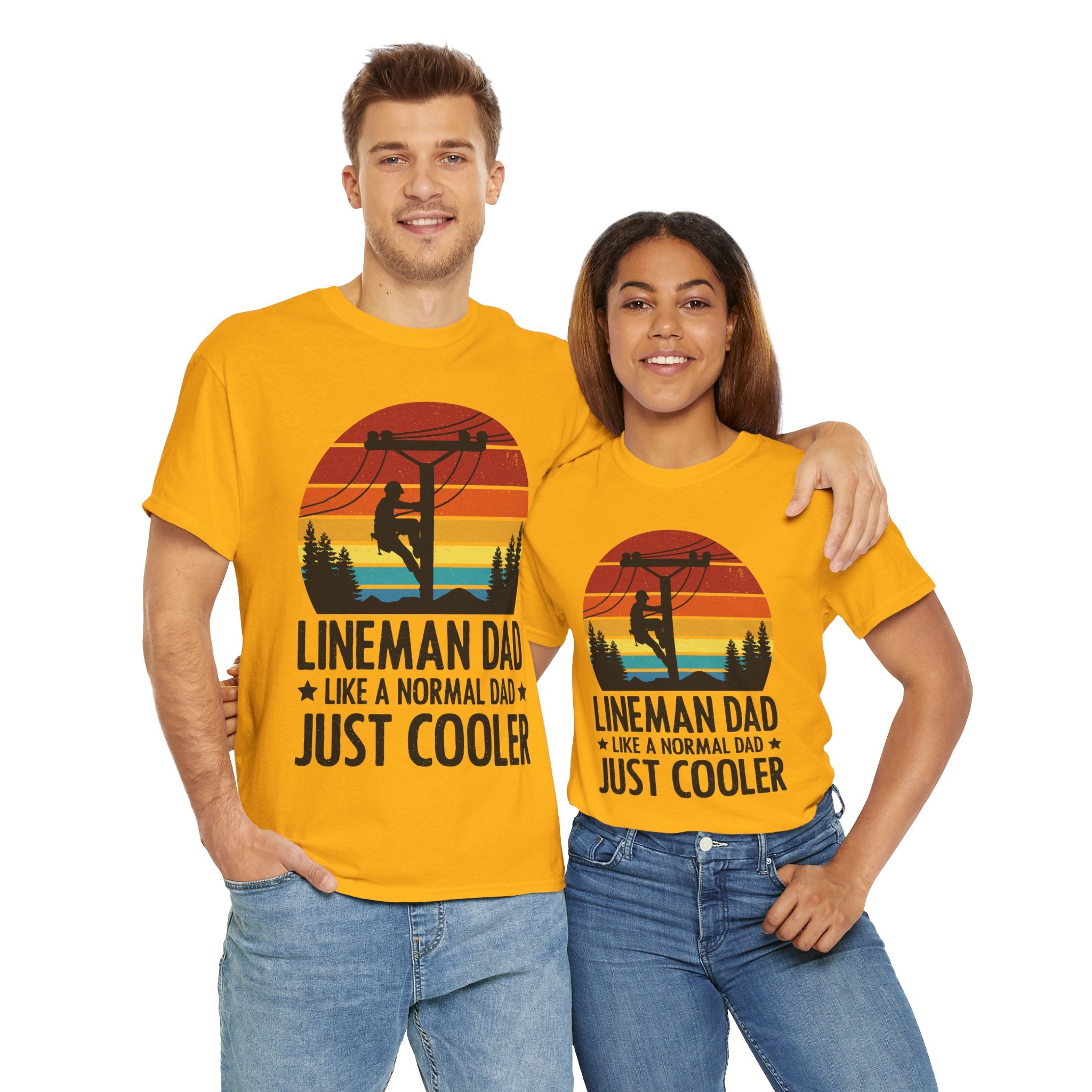 Lineman Tee – Bold Sunset & Power Lines